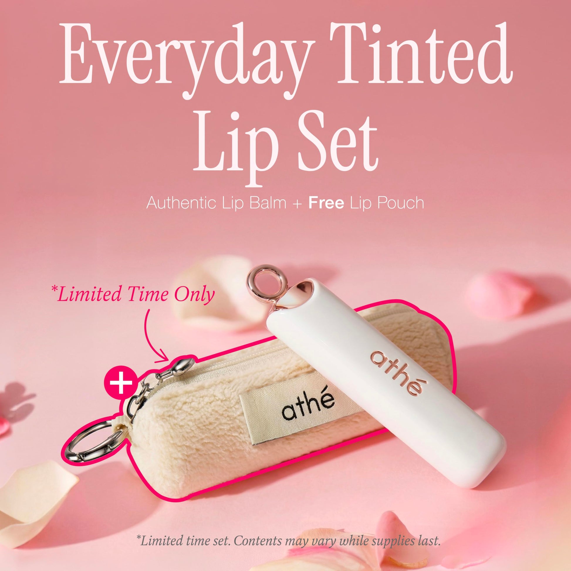 athé Everyday Tinted Lip Set – Tinted Lip Balm Stick with Madecassoside, Ceramide & Squalane, Includes Lip Pouch | Hydrating, Non-Sticky, Vegan K-Beauty Lip Care ATHÉ buy supplements canada