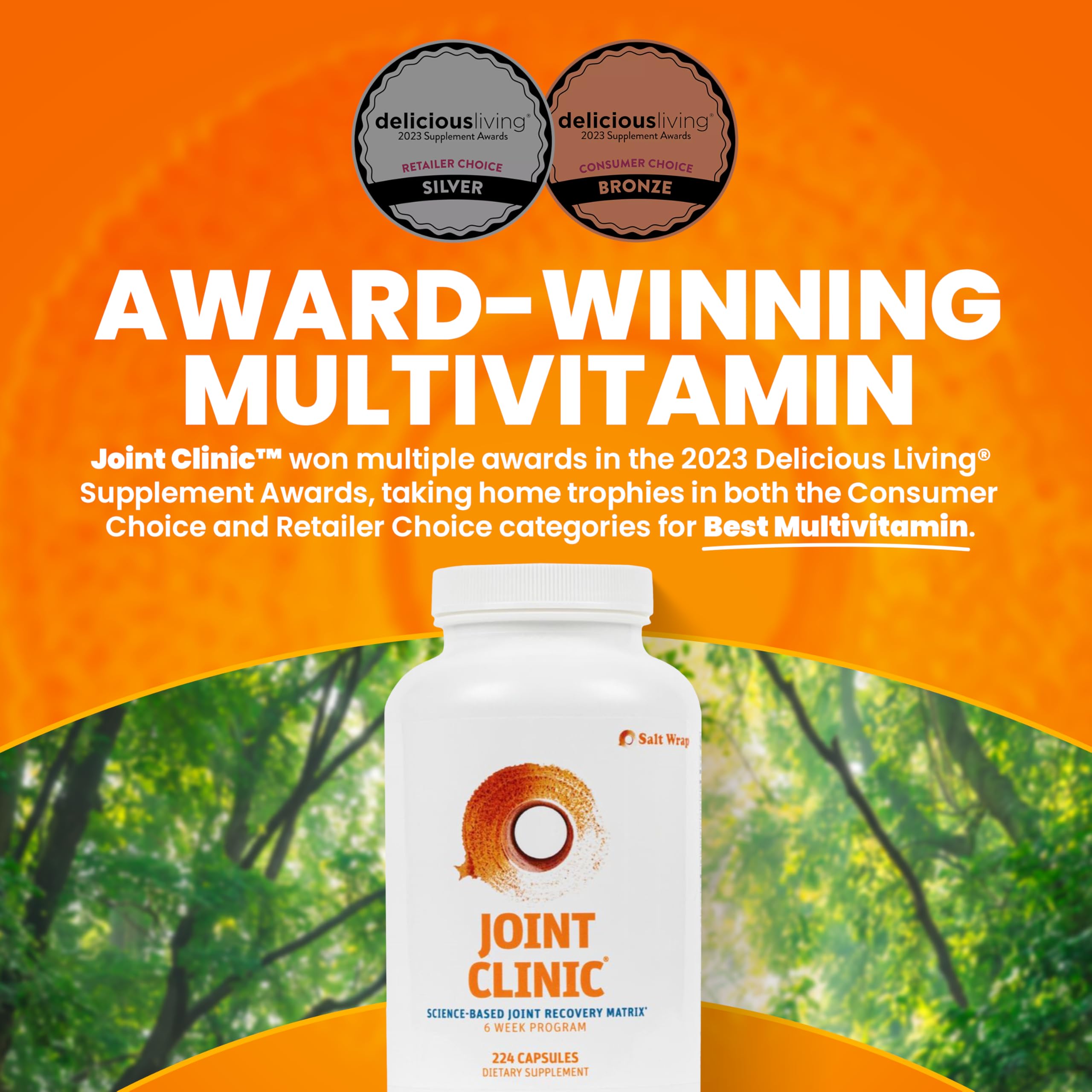 SaltWrap Joint Clinic - Multivitamin for Joint Health and Recovery - with Type II Collagen, C3 Turmeric, Cissus, and Hyaluronic Acid - 224 Capsules SaltWrap buy supplements canada