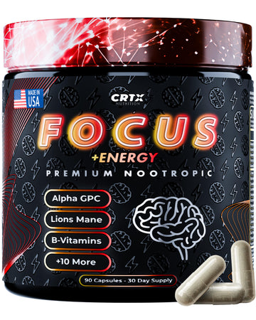 Nootropic Strongest Focus Supplement - Clinically Backed Ingredients Made in USA - Scientifically Backed Doses - Supplement for Brain Fog - AlphaGPC, Lions Mane, Rhodiola and More 10:1 90 Capsules CRTX Nutrition buy supplements canada