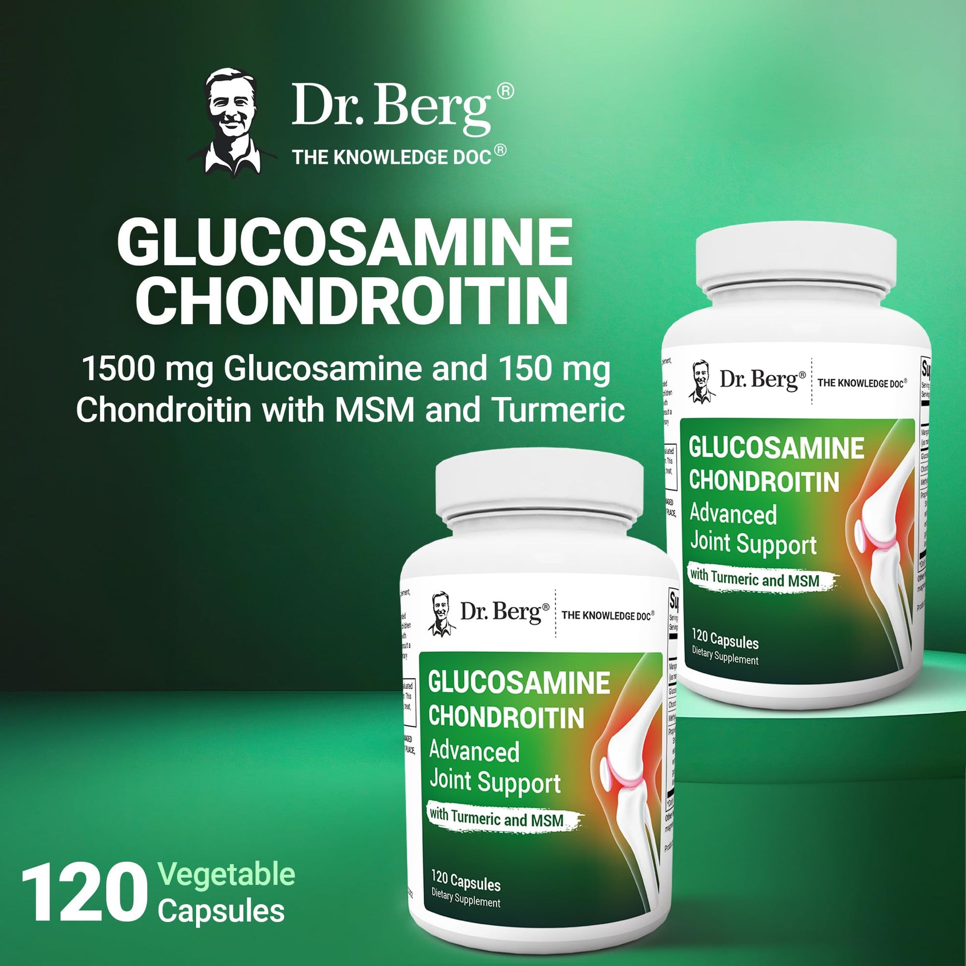 Dr. Berg Glucosamine Chondroitin MSM Turmeric & Boswellia - Advanced Joint Support Supplement with 1500 mg Glucosamine Sulfate - Includes 120 Capsules Dr. Berg Nutritionals buy supplements canada