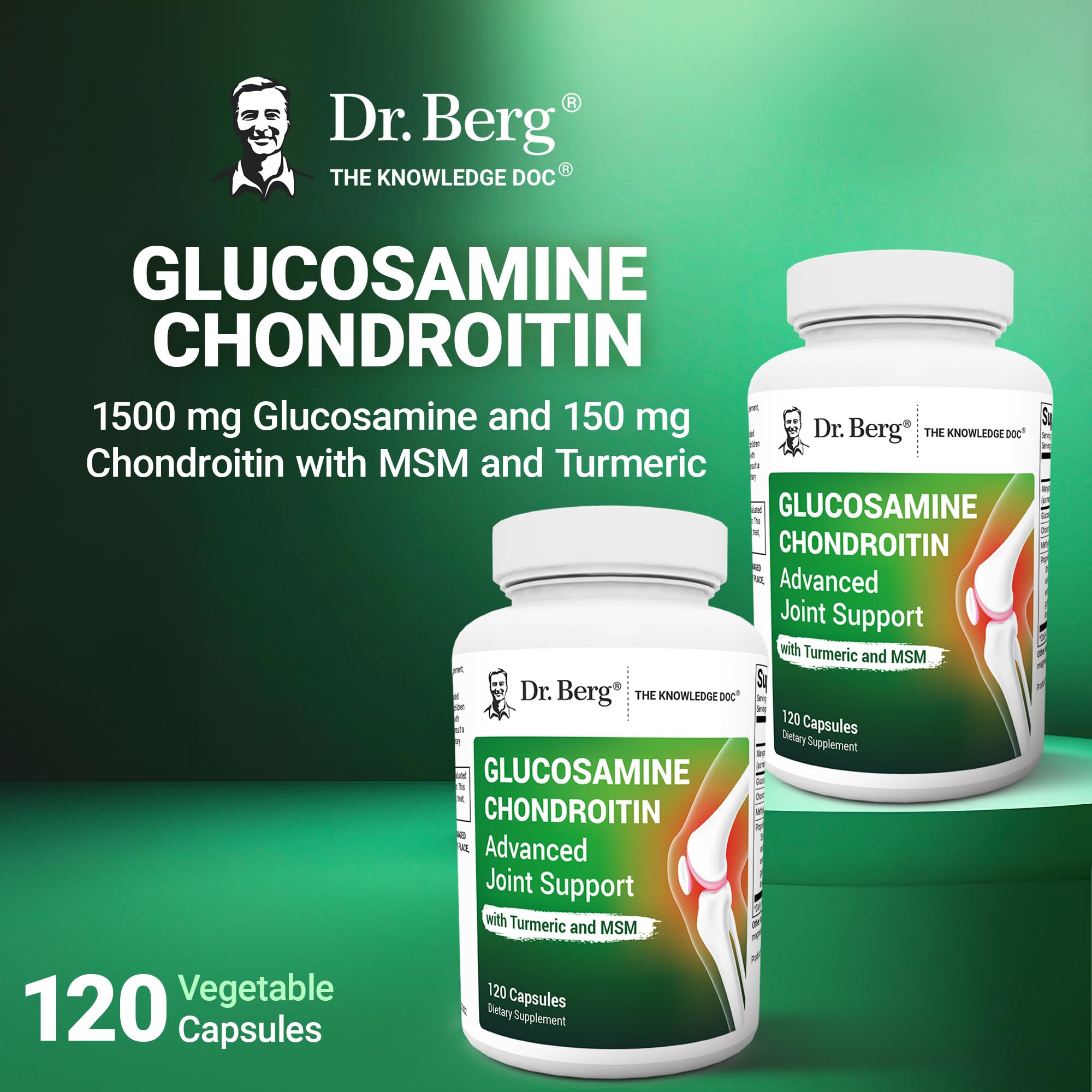 Dr. Berg Glucosamine Chondroitin MSM Turmeric & Boswellia - Advanced Joint Support Supplement with 1500 mg Glucosamine Sulfate - Includes 120 Capsules Dr. Berg Nutritionals buy supplements canada