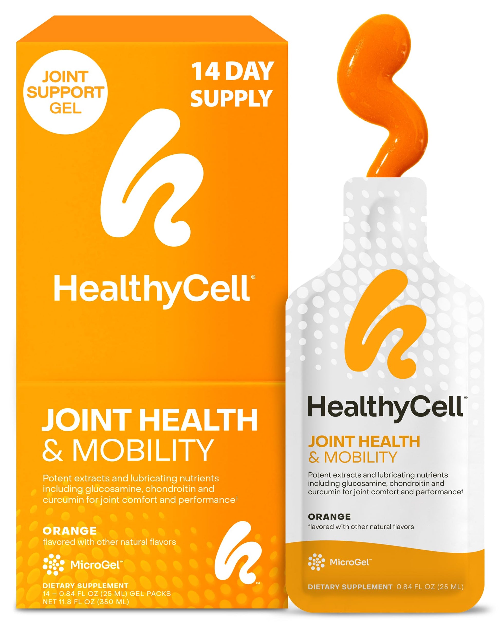 Healthycell Joint Health & Mobility Daily Liquid Supplement - Joint Support Supplement, Inflammation Response, Cartilage & Flexibility with Curcumin, Glucosamine & Chondroitin - 14 Gel Packs Healthycell buy supplements canada