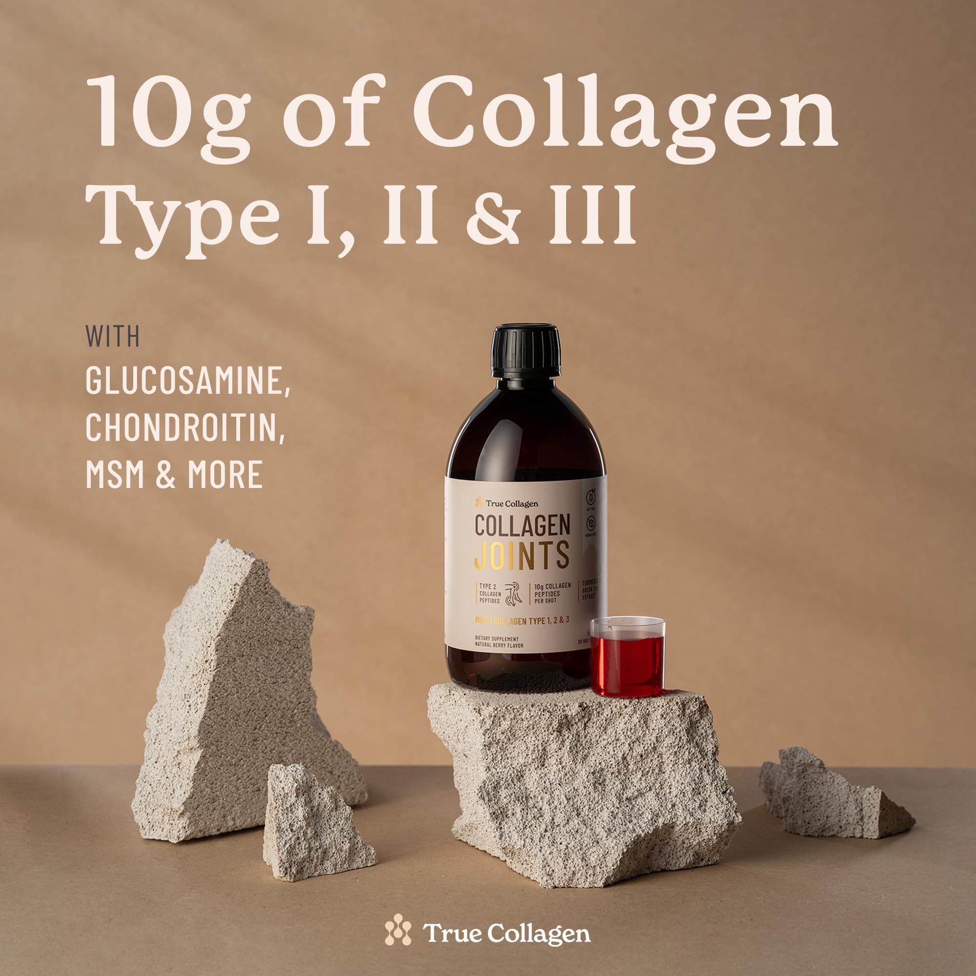 True Collagen Joints | 10,000 mg Hydrolyzed Collagen Liquid Supplement - 500 ml, 20 Day Supply | Glucosamine, MSM and Chondroitin for Healthy Joints | Fat-Free, Sugar-Free, 100% Natural Berry Flavor True Collagen buy supplements canada