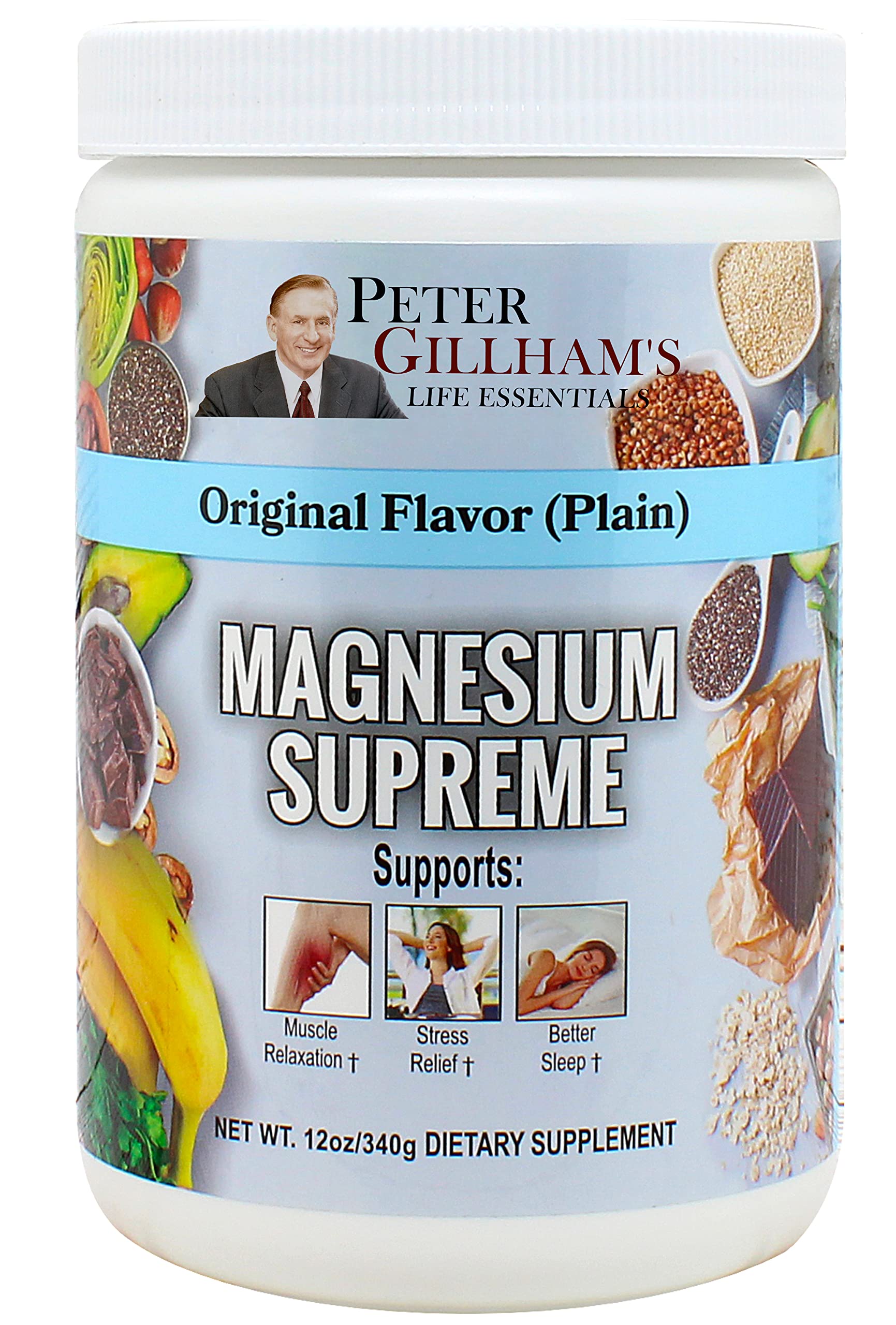 Magnesium Supreme (Original Plain Unflavored) Better Sleep, Relaxation Natural Magnesium Supplement, Non-GMO, Gluten Free, Vegan Formula. 12oz 75 Servings Peter's Choice buy supplements canada