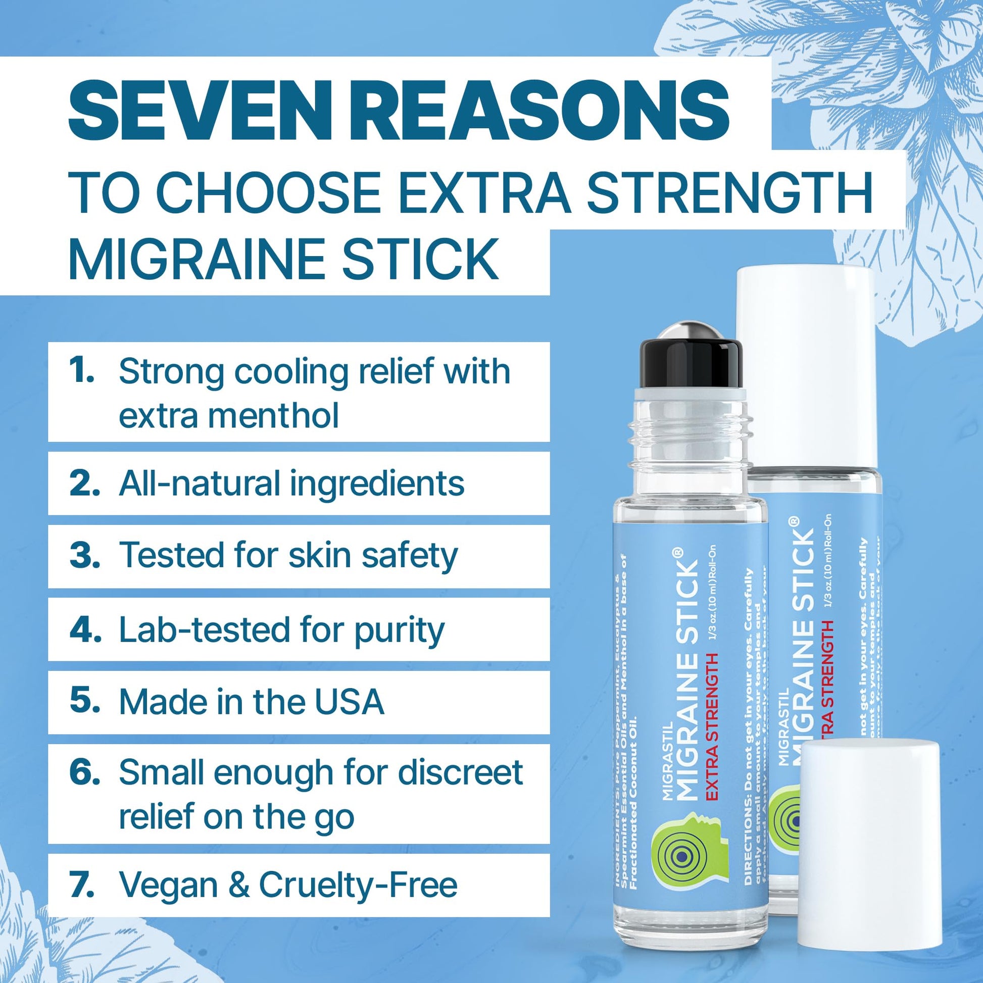 Basic Vigor Migrastil Extra Strength Migraine Stick Advanced Formula, Strong Aromatherapy Roll On Includes Menthol, Essential Oils, No Lavender, Made in The USA. Basic Vigor buy supplements canada