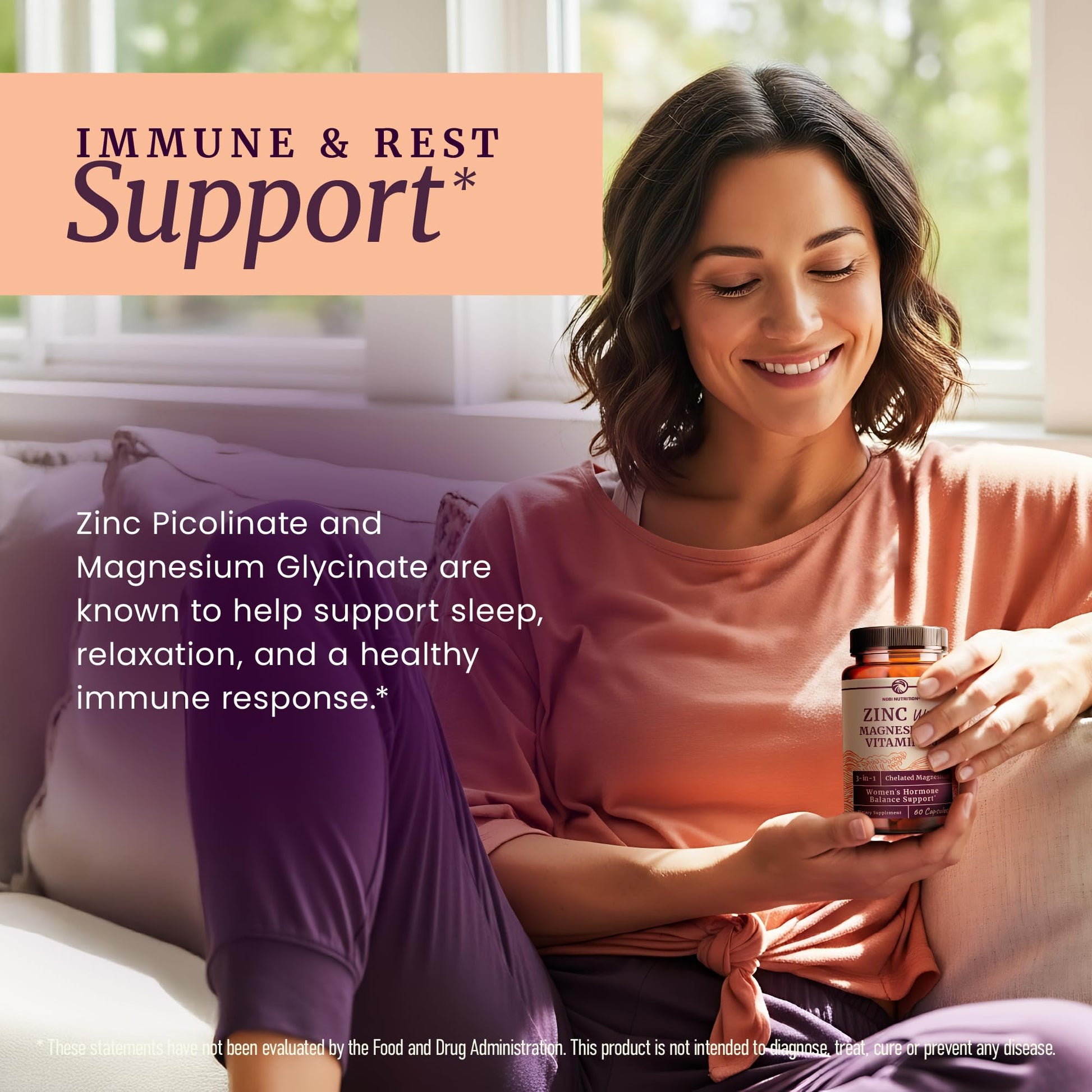 Zinc and Magnesium Supplement with Vitamin B6 | Women’s Hormone Balance, Menstrual Cycle & Immune Support | High Absorption Chelated Magnesium Glycinate with Zinc Picolinate and VIT B6 | 60 Ct Nobi Nutrition buy supplements canada