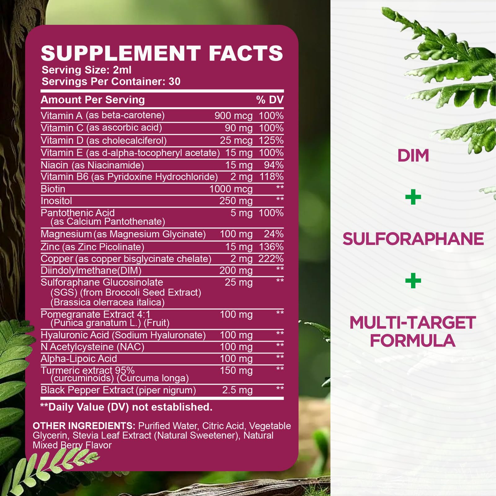 DIM Liquid Drops Supplement Women – Hormone Harmony for Women & Acne Supplements with Multivitamins, Inositol, Sulforaphane - Hormone Balance, Clear Skin & Mood Support, Mixed Berry Flavor 2 Fl Oz CFILIHTC buy supplements canada