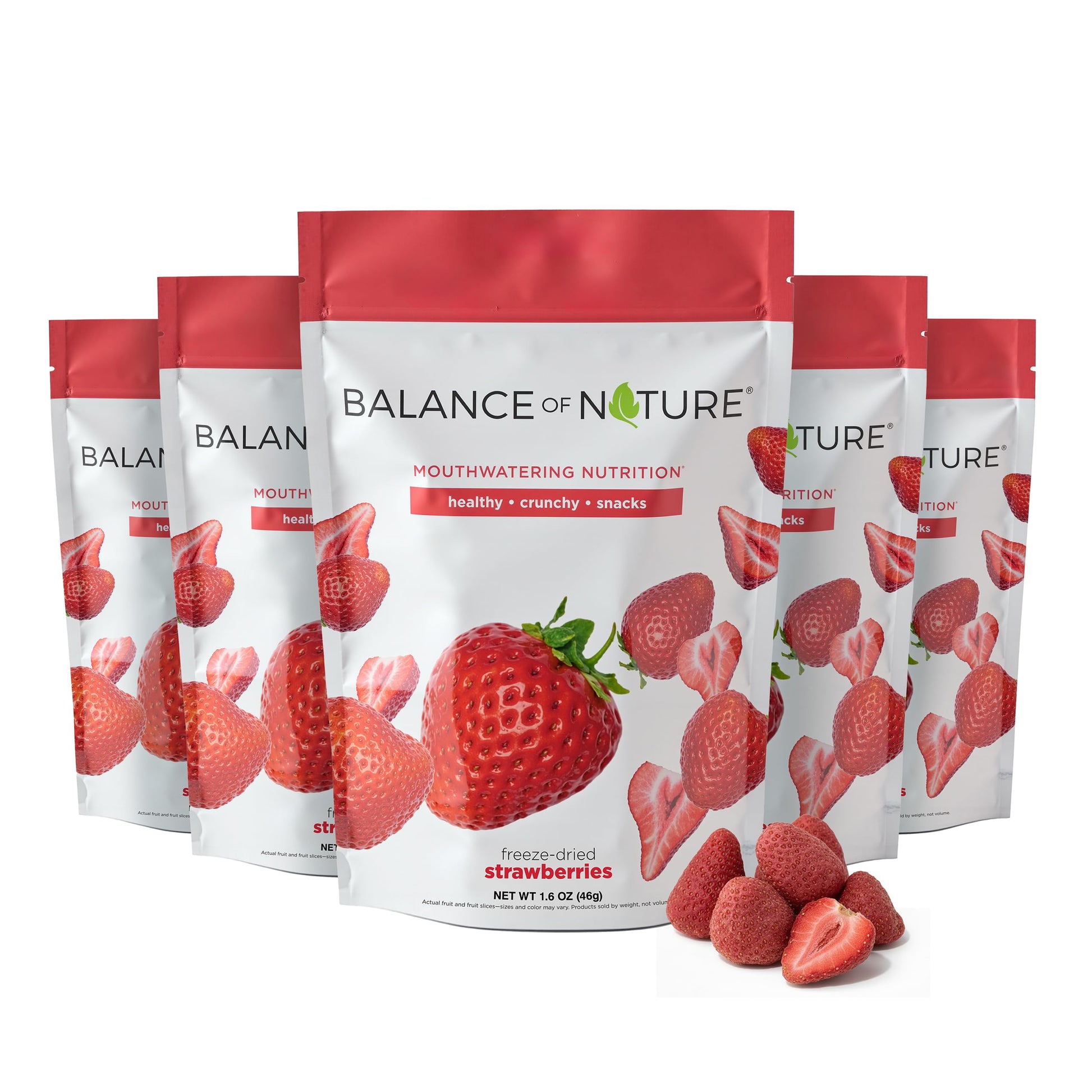 Balance of Nature Freeze-Dried Strawberries (5 Pack) – 100% Real Fruit, Crunchy Strawberry Slices, Healthy Snack, Mouthwatering Nutrition, Gluten-Free, Vegan, No Sugar Added, Five 1.6 oz Bags Balance of Nature buy supplements canada