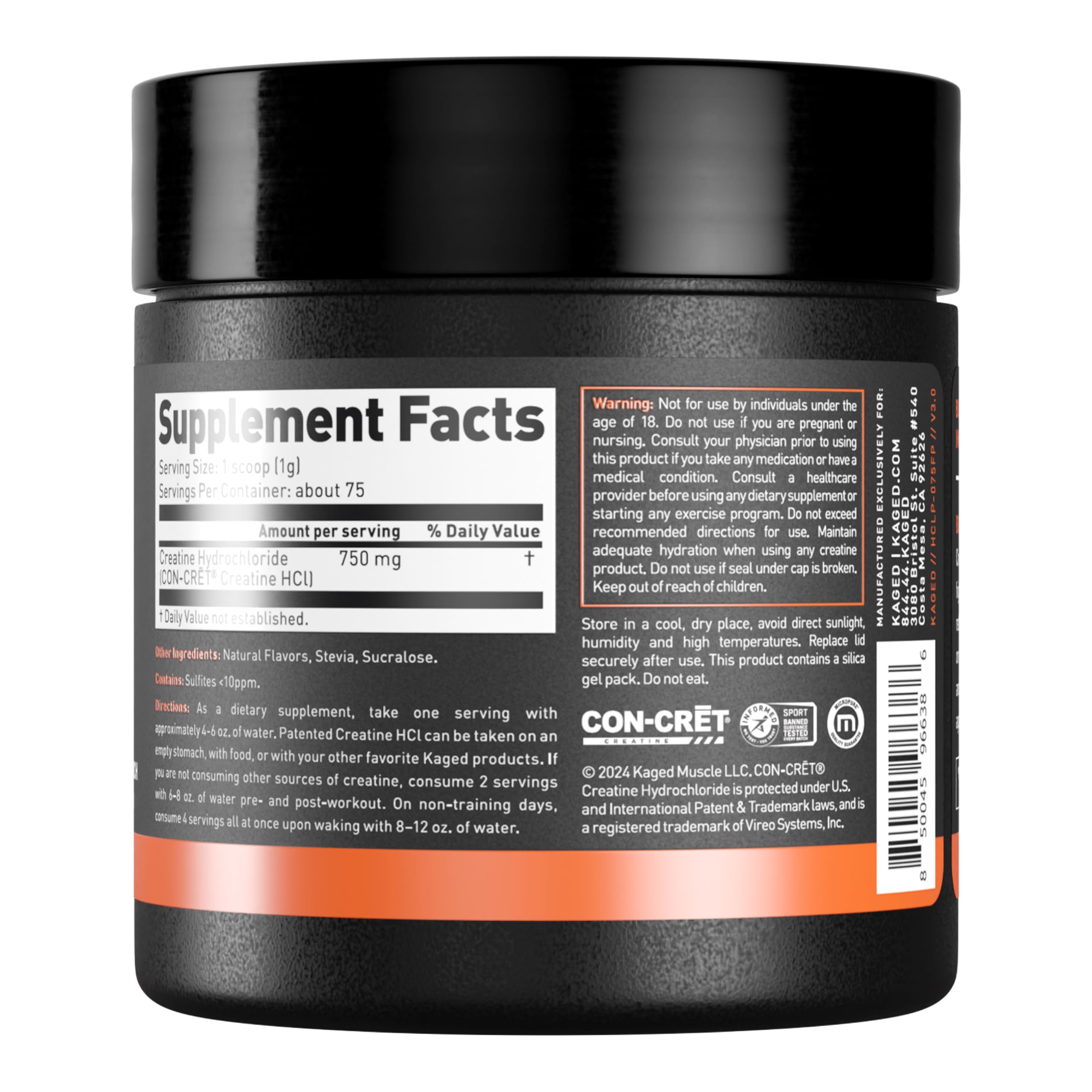 Kaged Creatine HCl Powder | 7X Concentrated vs Mono | Muscle Building & Recovery | High Absorption | No Bloating | Creatine for Men & Women Kaged buy supplements canada