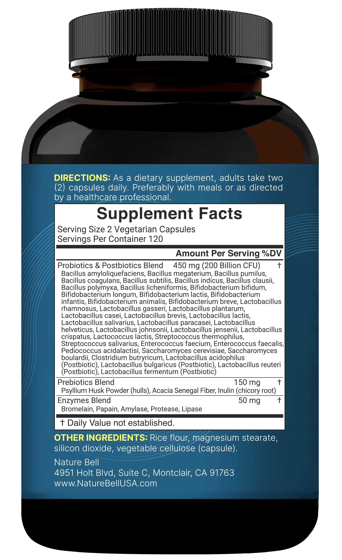 NatureBell Probiotic 200 Billion CFU – 40 Strains Per Serving | 240 Veggie Capsules with Prebiotics and Probiotics – Full Spectrum Complex with Enzymes – Daily Probiotics for Women & Men NatureBell buy supplements canada