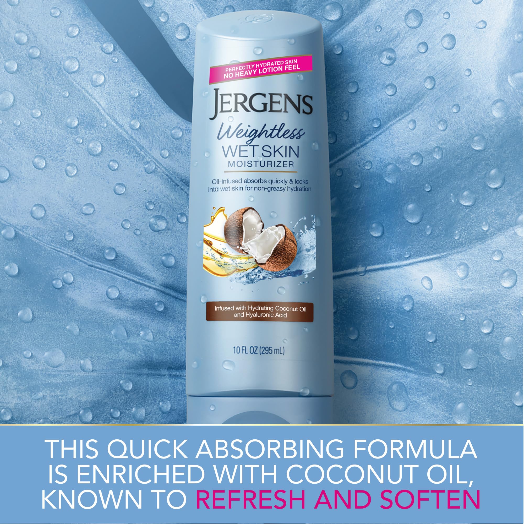Jergens Wet Skin Body Lotion with Coconut Oil, In Shower Lotion for Dry Skin, Fast-Absorbing, Non-Sticky, Dermatologist Tested, 10 Ounce Jergens buy supplements canada