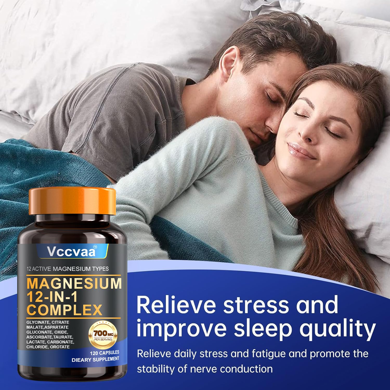 Magnesium Complex 700mg – 12-in-1 Magnesium Supplement with Glycinate, Citrate, Malate, Oxide, Taurate & More – High Absorption for Muscle, Heart, Sleep, Bone, Nerve Support –120 Capsules Vccvaa buy supplements canada