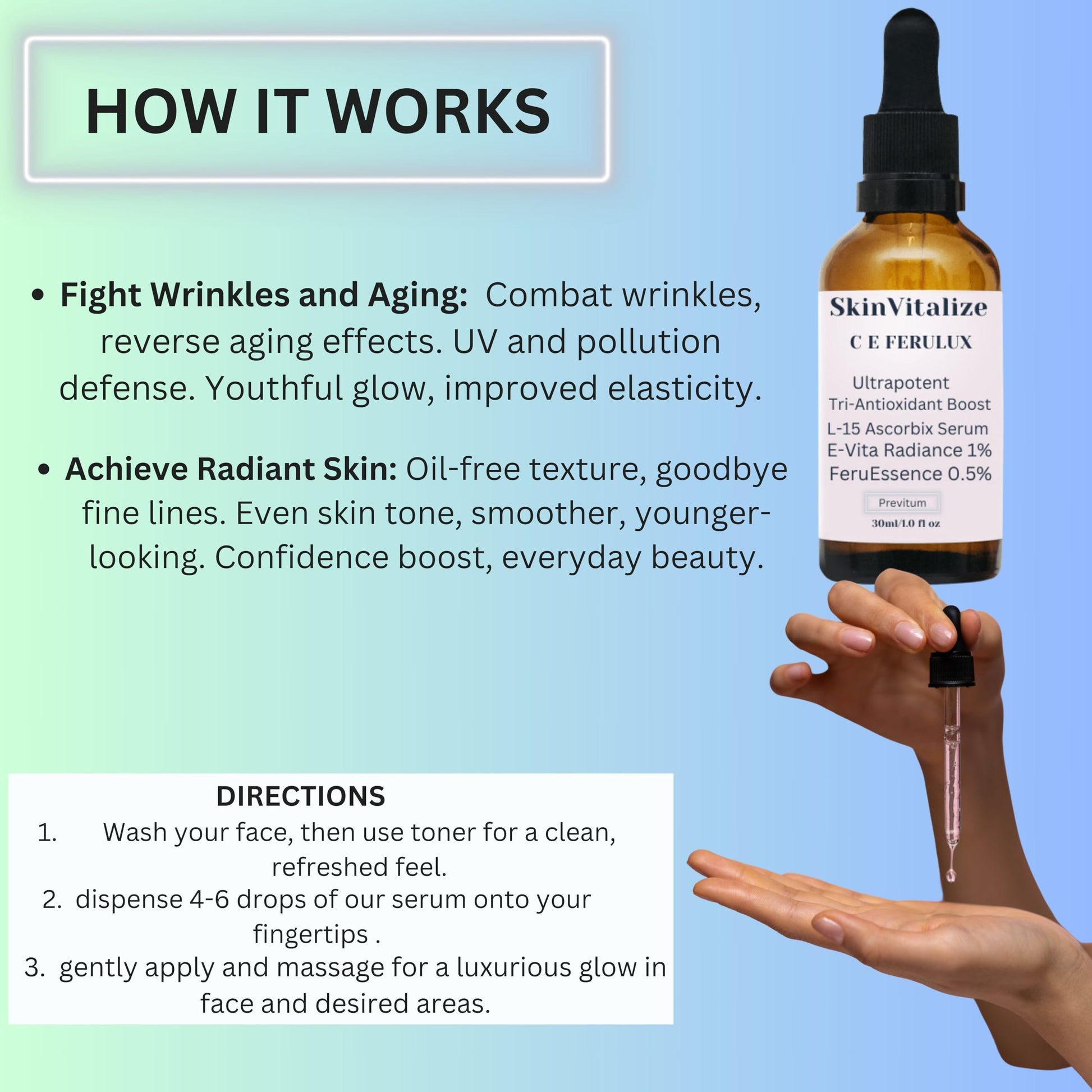 SkinVitalize C E ferulux Vitamin C Serum - 30ml: Advanced Formula for Fighting with Wrinkles Msupps.com buy supplements canada