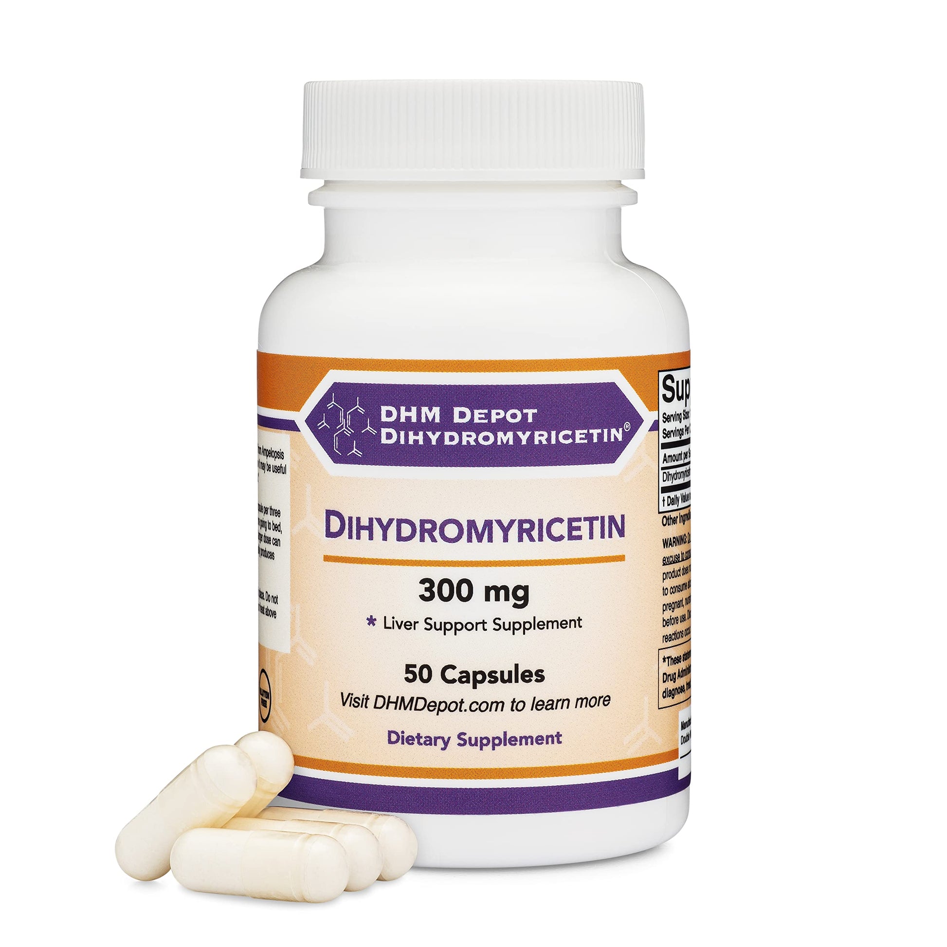 Dihydromyricetin (DHM) 50 Capsules, 300mg, Liver Support Supplement (Third Party Double Wood Supplements buy supplements canada