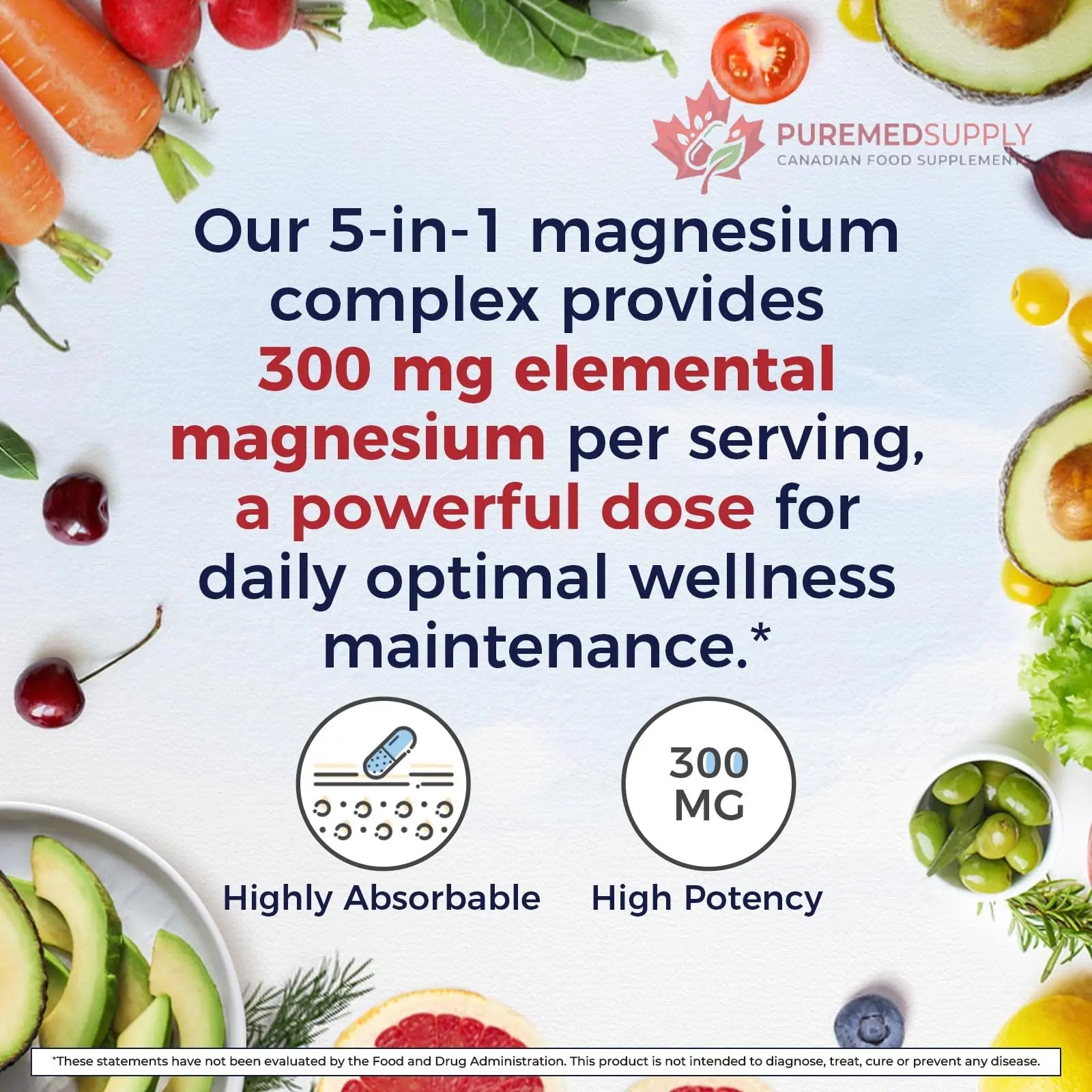 Vitalitown Magnesium Complex Supplement | 300mg Elemental Mag | Magnesium Citrate Glycinate Taurate Malate | Non-GMO, No Gluten, 90 Vegan Magnesio Capsules for Bone Brain Heart Vitalitown buy supplements canada