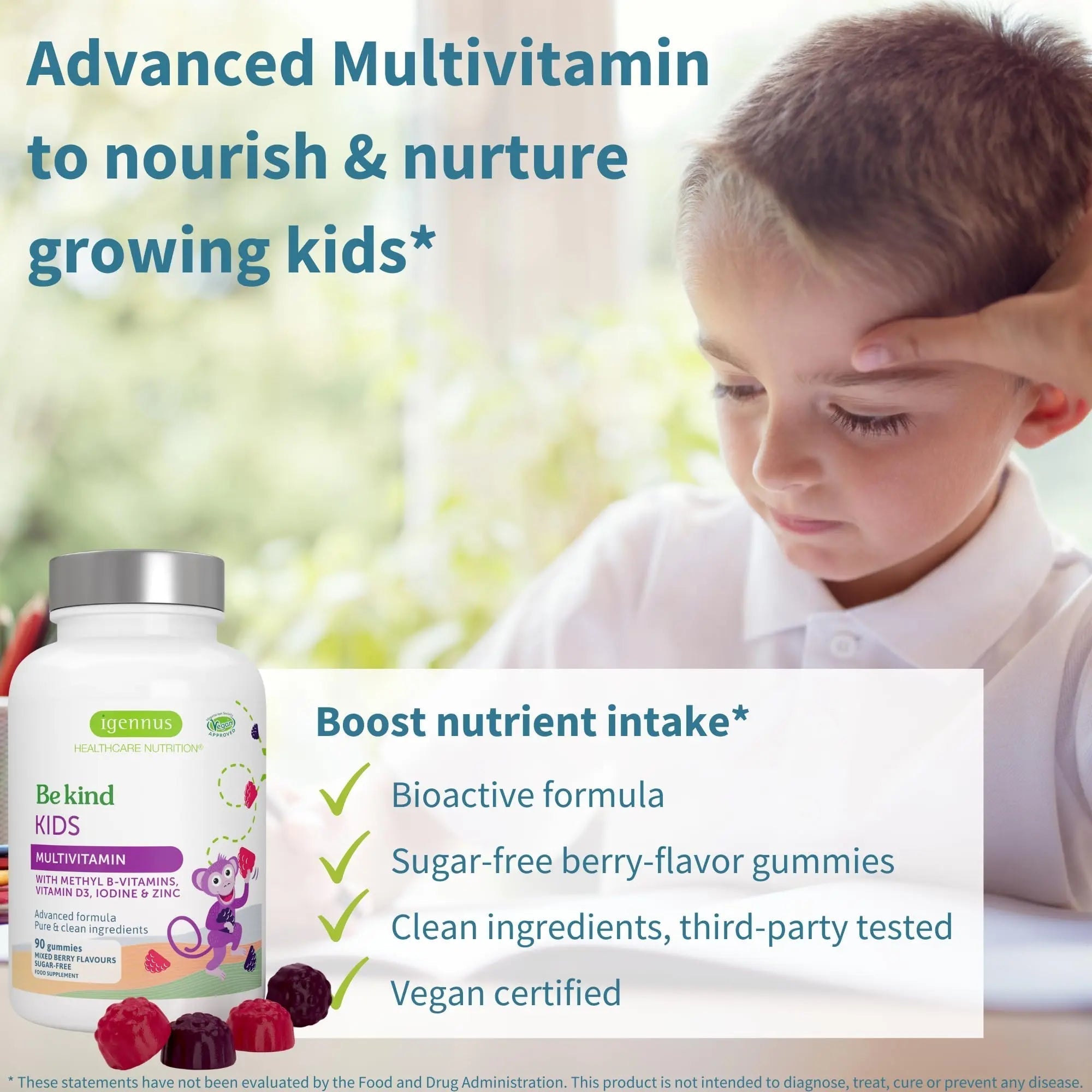 Igennus Methylated Kids Multivitamin Gummy, MTHFR, No Artificial Sweeteners or Flavors, Sugar Free, Age 4+, 90 Natural Berry Flavor Gummies Igennus Healthcare Nutrition buy supplements canada