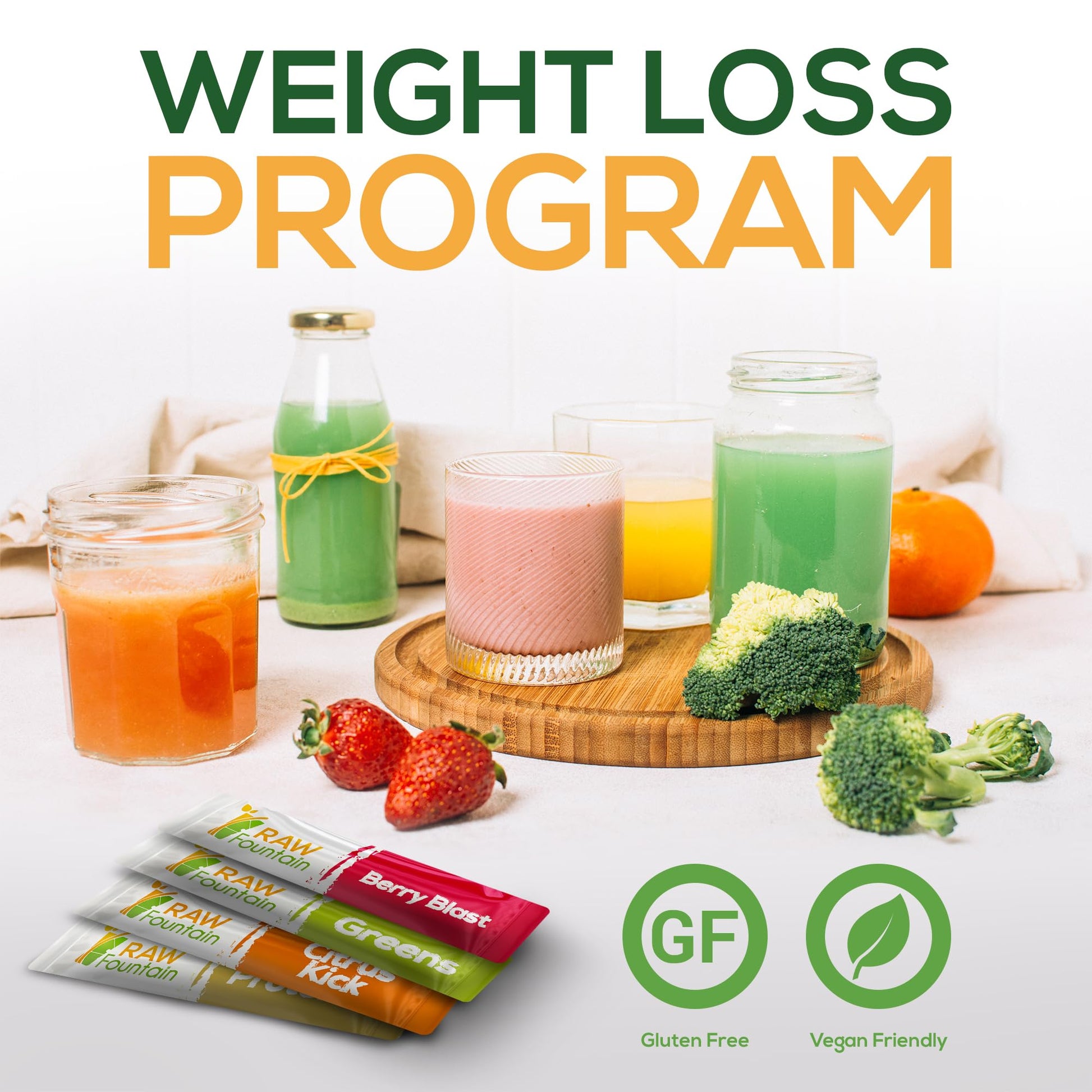 Raw Fountain 3 Day Juice Cleanse Detox, Weight Management Program, 24 Powder Packets Raw Fountain buy supplements canada