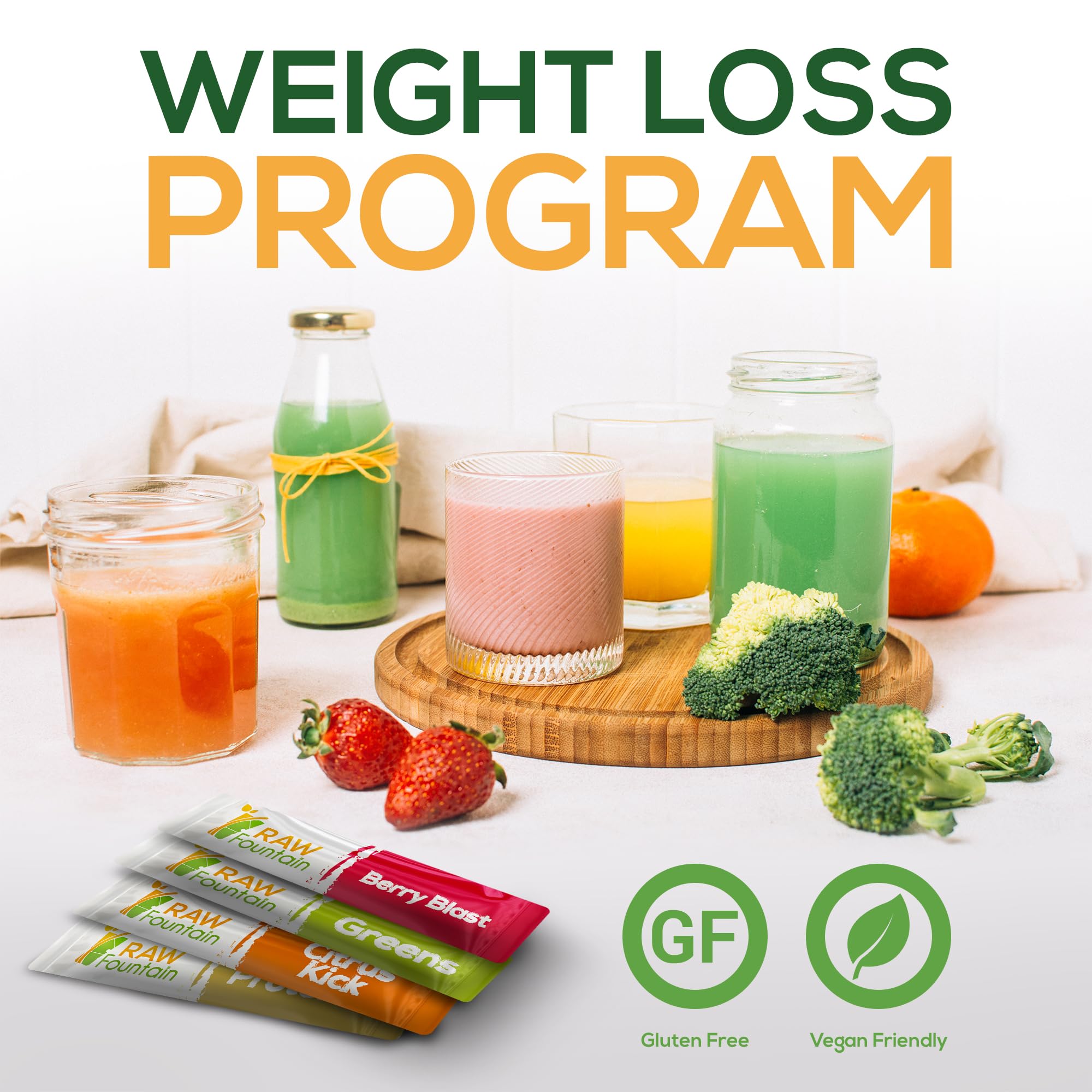 Raw Fountain 3 Day Juice Cleanse Detox, Weight Management Program, 24 Powder Packets Raw Fountain buy supplements canada