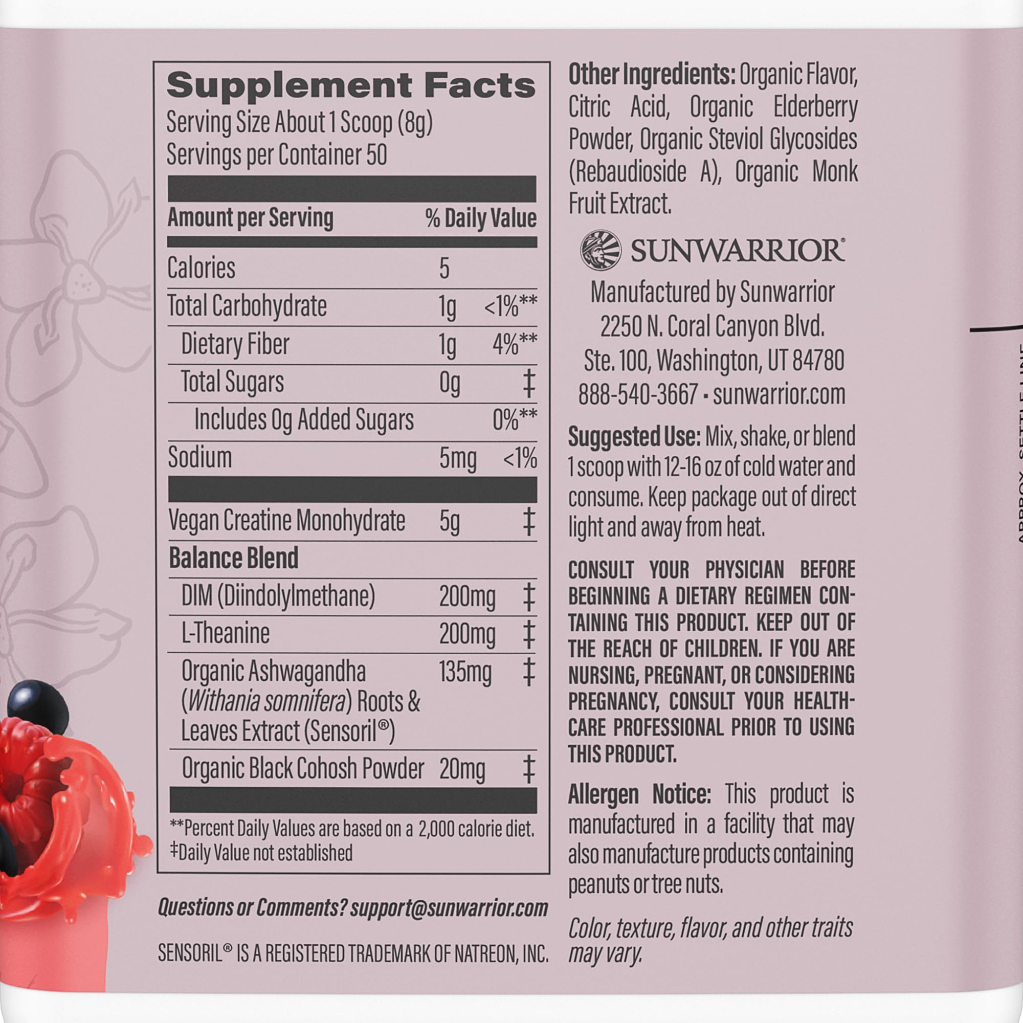 Sunwarrior Creatine for Women Monohydrate Powder Micronized Pre Workout Recovery Supplement Support Muscle Building Strength Training Cognition | Vegan and Easily Mixes 50 Servings, Raspberry Lemonade Sunwarrior buy supplements canada
