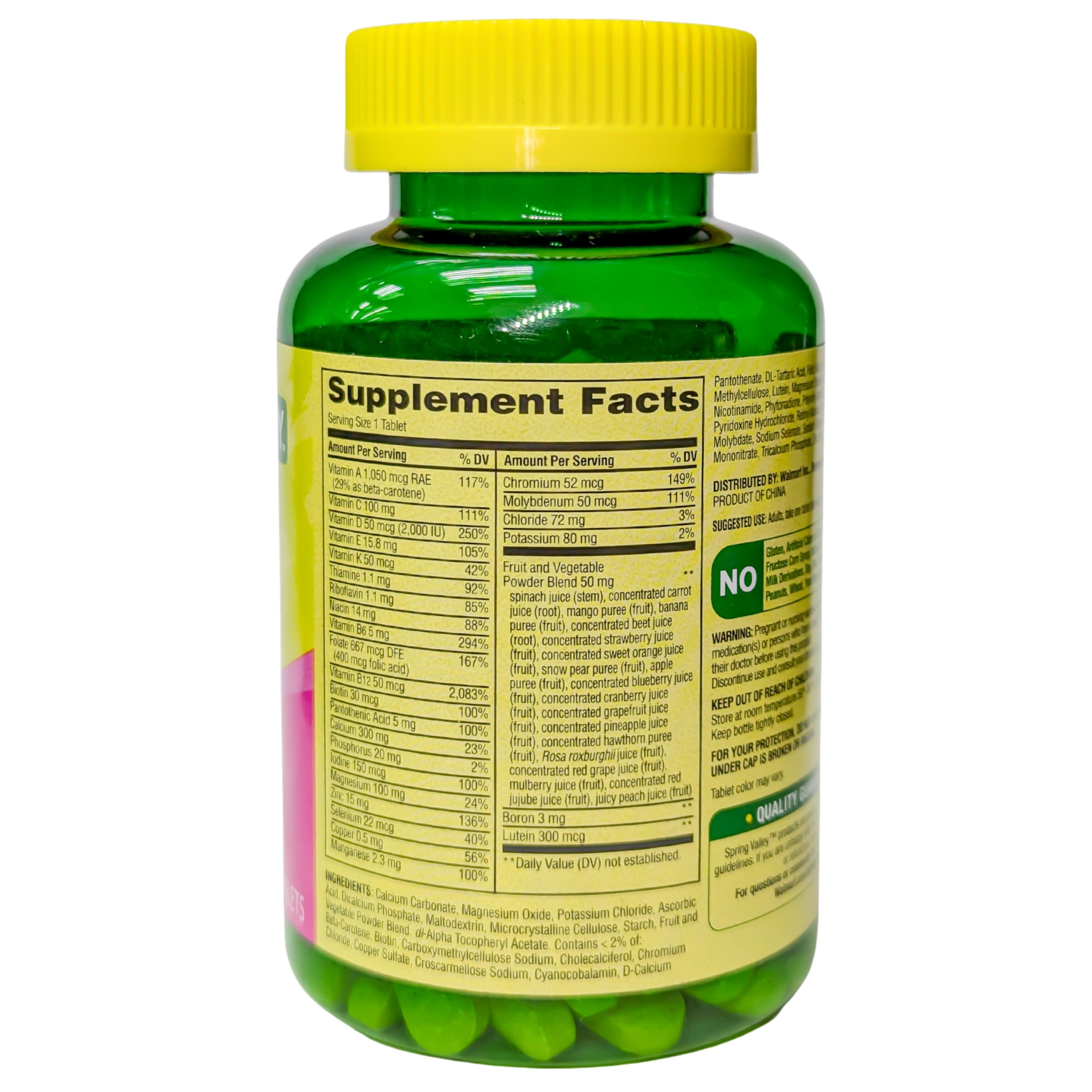 Spring Valley Women's 50+ Multi with Fruits & Vegetables Dietary Supplement 150 Tablets (One Bottle) Good Health Buena Salud buy supplements canada