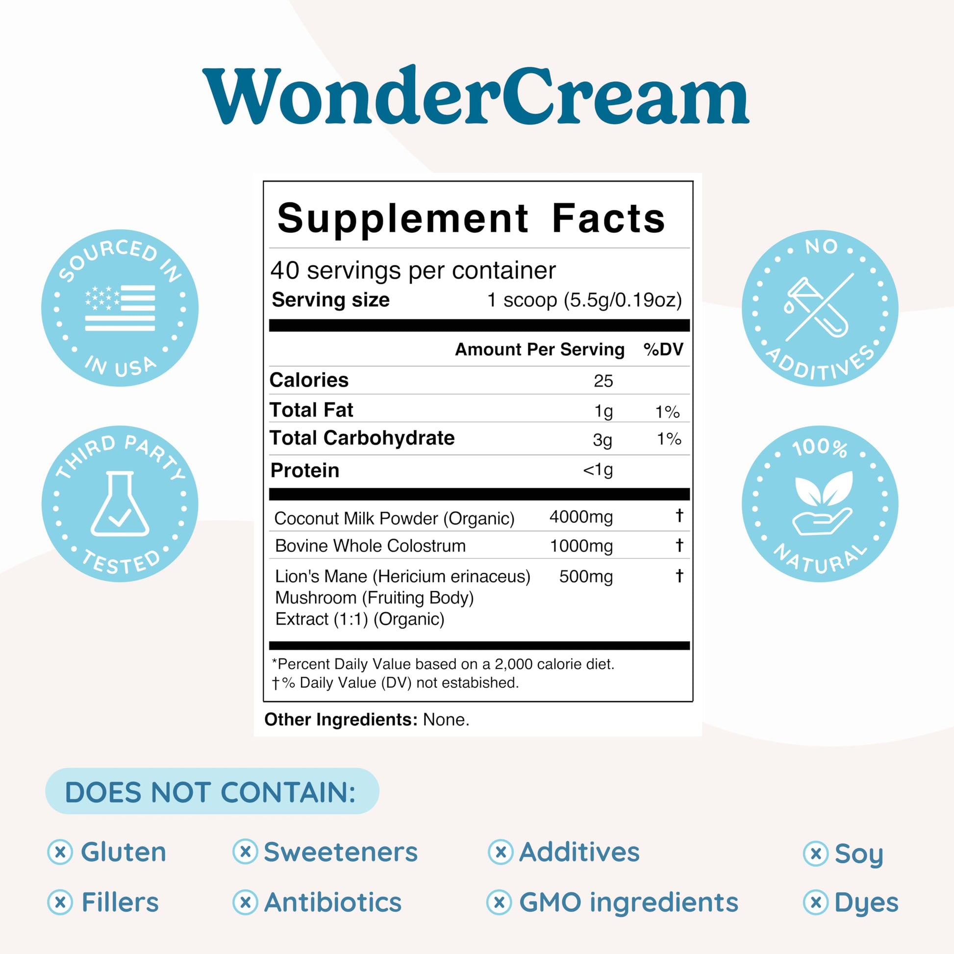 WONDERCOW Bovine Colostrum Superfood Creamer Supplement Powder w/Organic Lions Mane Mushroom & Coconut Milk Powder MCTs | Functional Sugar Free Keto Coffee, Smoothie & Drink Mix Unsweetened WONDERCOW buy supplements canada