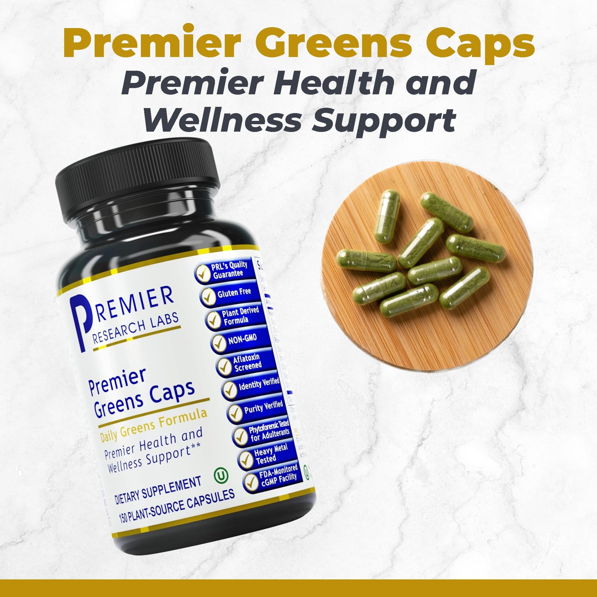 Premier Research Labs Greens Capsules - Super Greens Capsules, Greens Supplements, Super Greens Pills for Wellness, Veggie Pills with Leafy Greens, Kale, Chlorella - 150 Vegetarian Capsules Premier Research Labs buy supplements canada