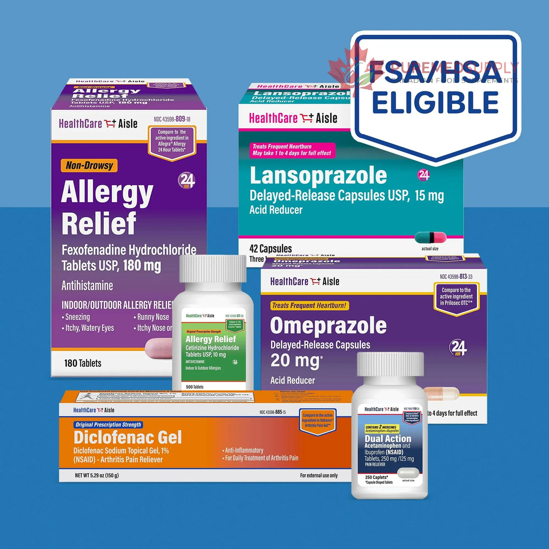 HealthCareAisle Omeprazole 20 mg - 42 Delayed-Release Tablets - Acid Reducer, Treats Frequent Heartburn HealthCareAisle buy supplements canada
