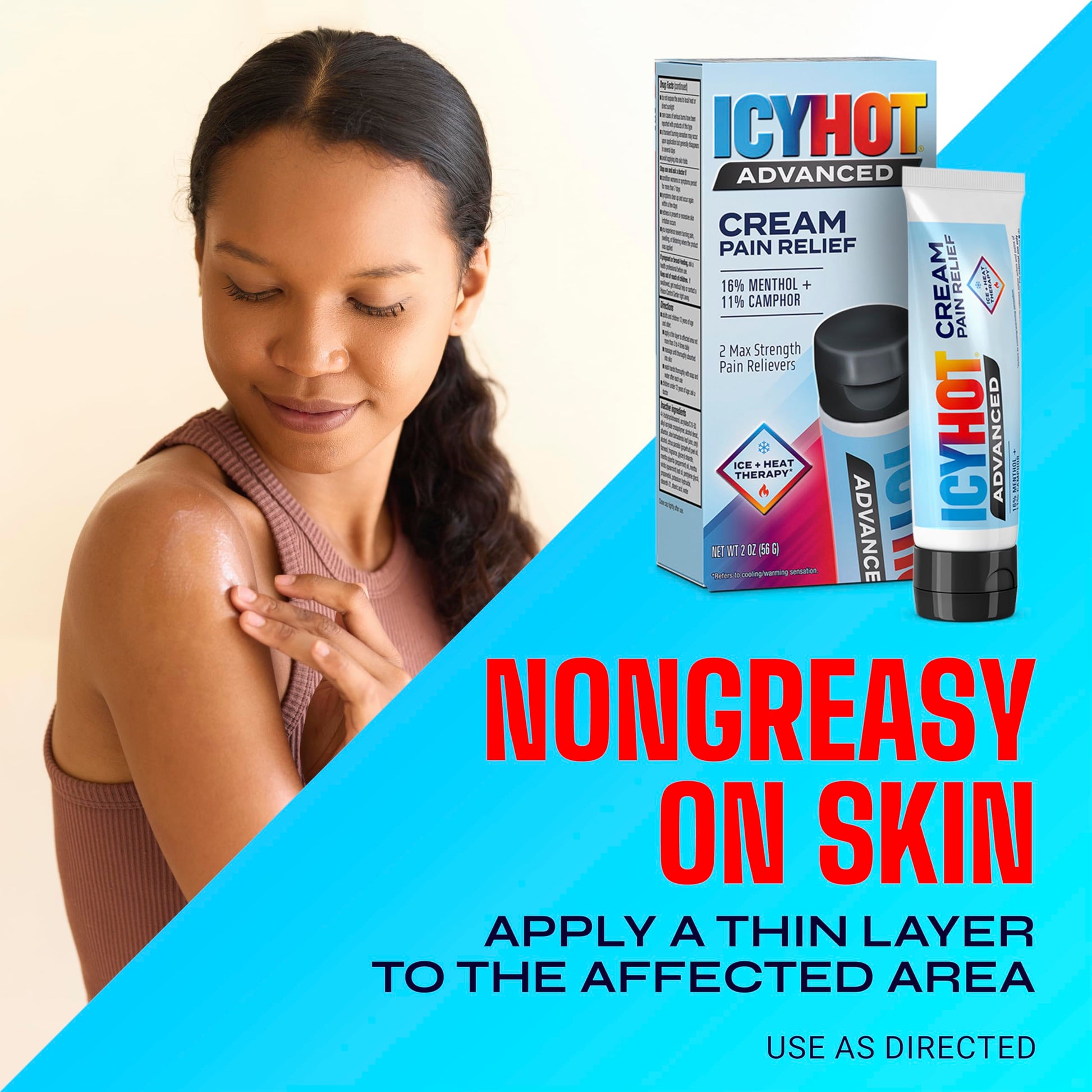 Icy Hot Advanced Pain Relief Cream, Fast-Acting, Max Strength Pain Relief with Menthol 16% and Camphor 11%, Ice and Heat Contrast Therapy for Backaches, Joints, Muscle Strains and Arthritis, 2 oz Icy Hot buy supplements canada