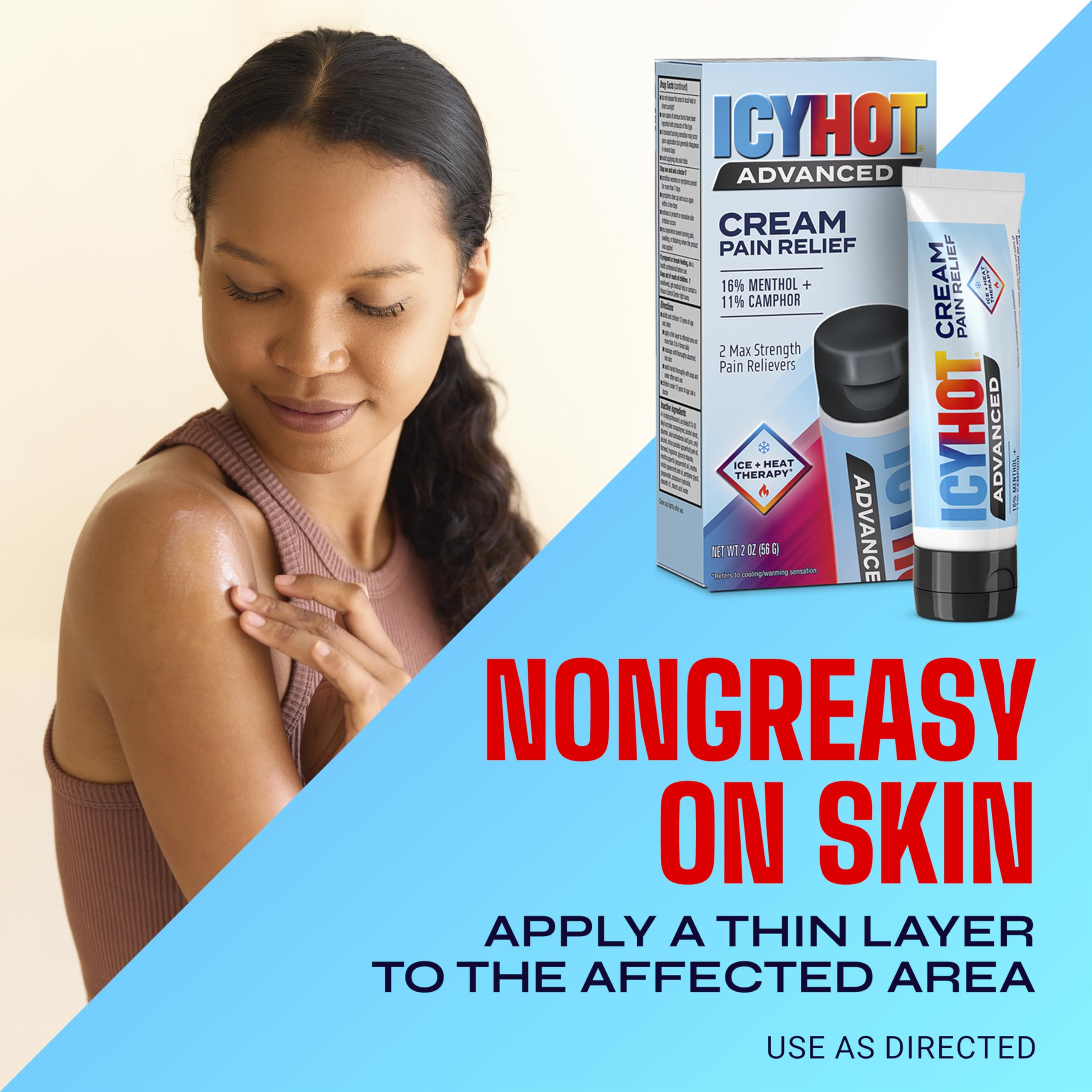 Icy Hot Advanced Pain Relief Cream, Fast-Acting, Max Strength Pain Relief with Menthol 16% and Camphor 11%, Ice and Heat Contrast Therapy for Backaches, Joints, Muscle Strains and Arthritis, 2 oz Icy Hot buy supplements canada