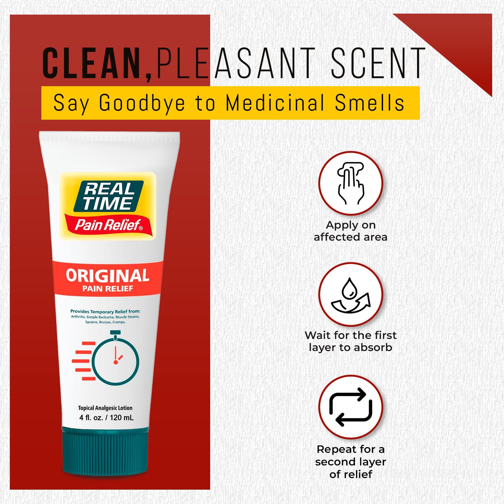 Real Time Pain Relief Cream 4oz Tube | 17 Natural Ingredients: 1.25% Menthol, Arnica & MSM | Muscle Strain & Joint Discomfort Relief for Arthritis, Cramps, Sprains, Bruises, Hands, Back & Knee Pain Real Time Pain Relief buy supplements canada