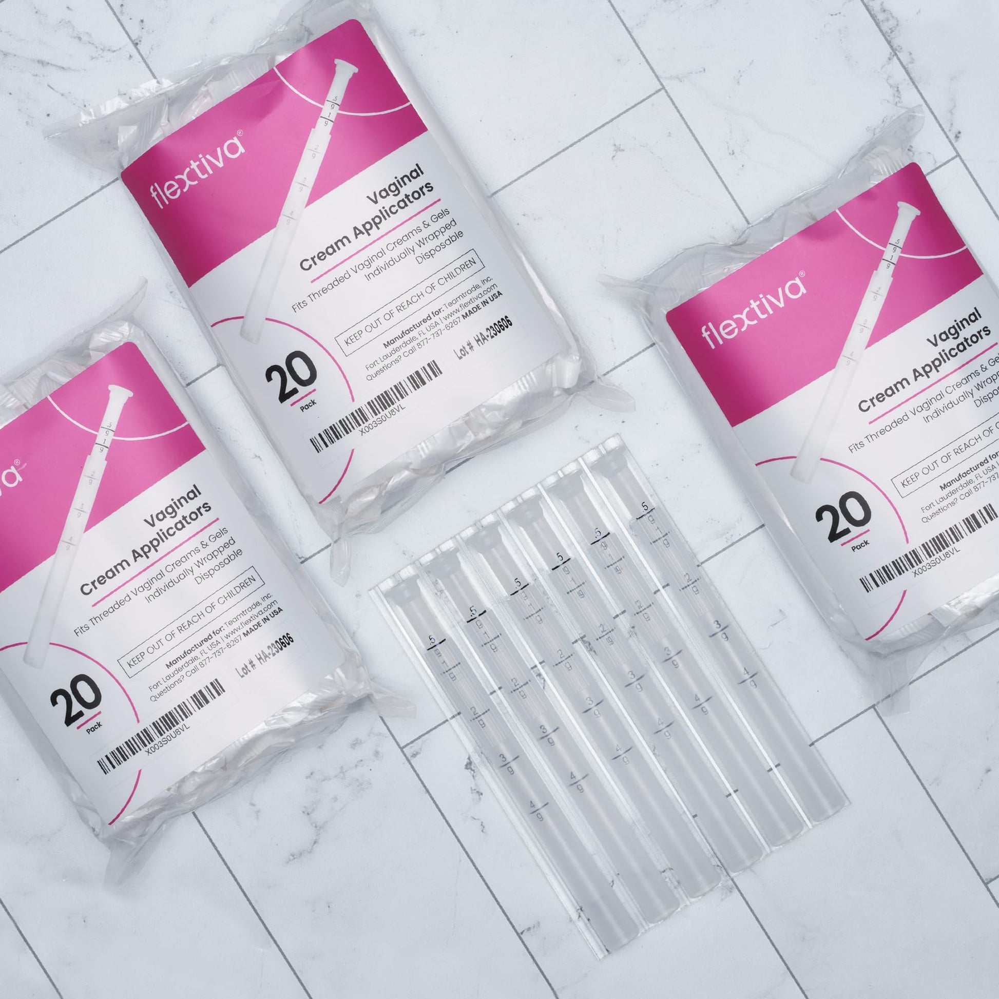 Flextiva Disposable Plastic Vaginal Cream Applicators - Threaded End to Fit OTC Gel or Cream Products Flextiva buy supplements canada
