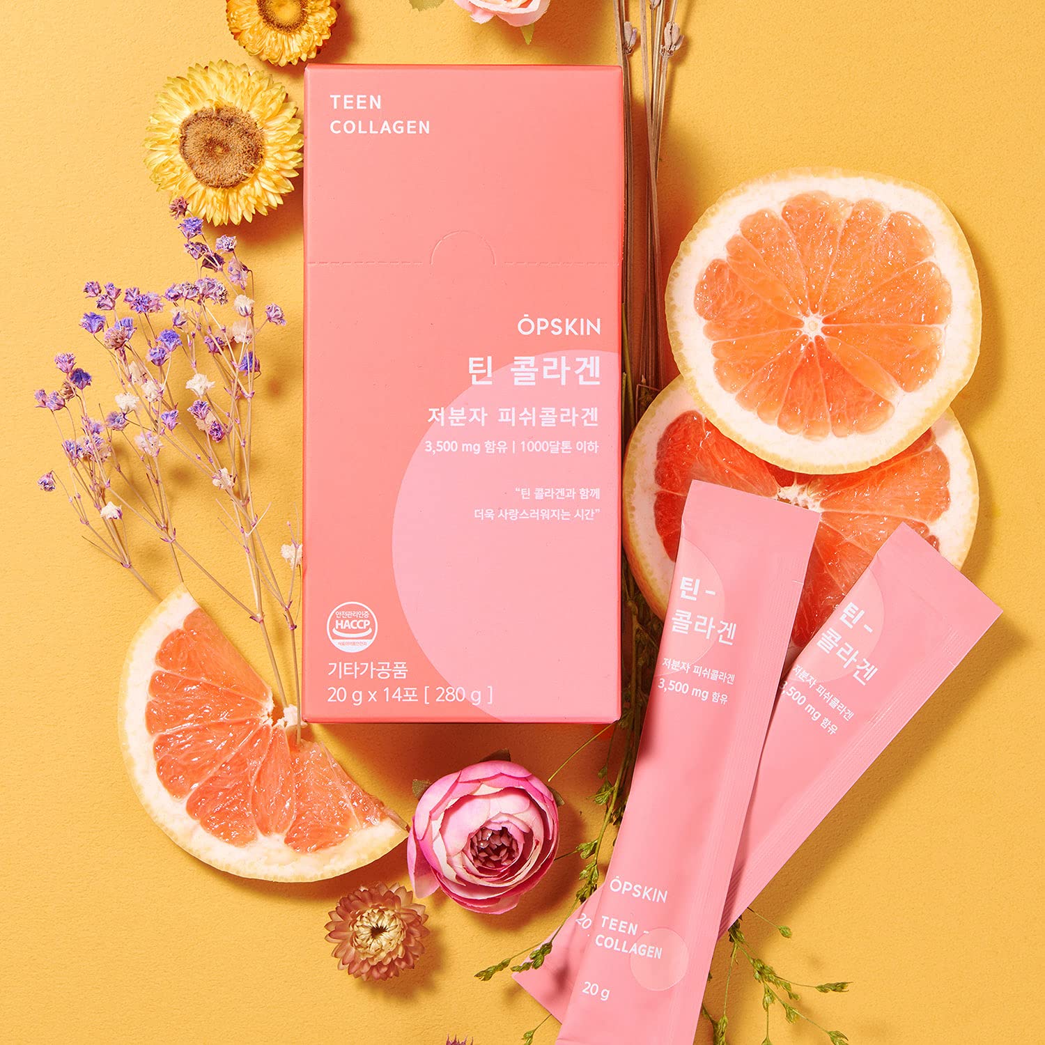 OPSKIN Teen Collagen 14 Pieces, Hydrolysed Marine Collagen Jelly, Grapefruit Flavour Gummy Sticks OPSKIN buy supplements canada