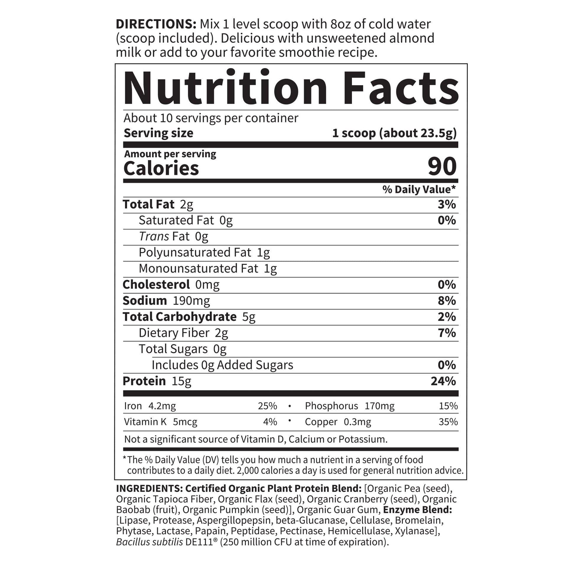 Garden of Life Organic Plant Based Protein Powder - Smooth Unflavored - Vegan Garden of Life buy supplements canada