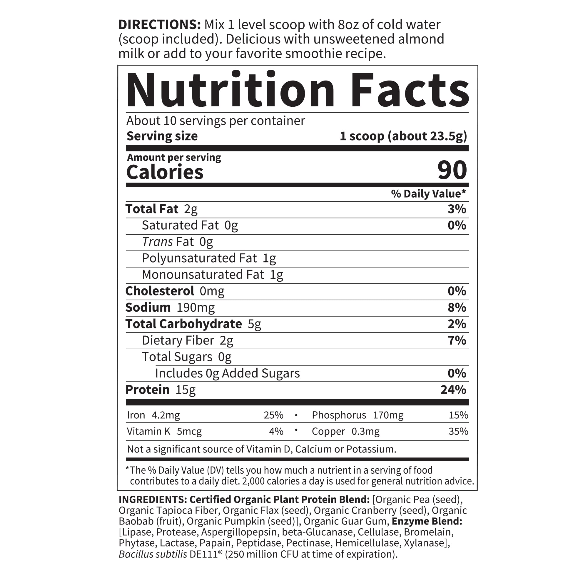 Garden of Life Organic Plant Based Protein Powder - Smooth Unflavored - Vegan Garden of Life buy supplements canada