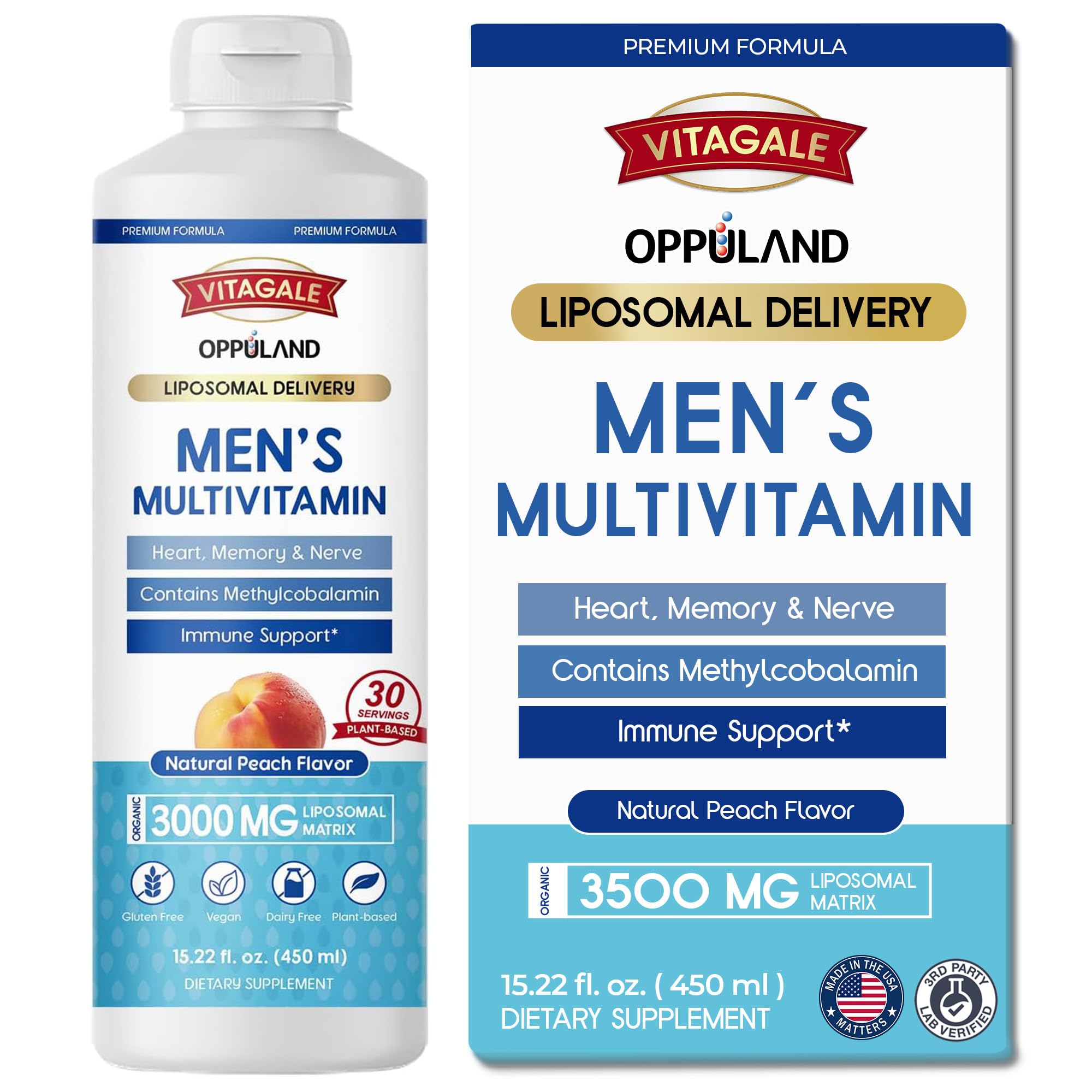oppuland - Men's Multivitamin - Liquid Supplement - Liposomal Delivery - Daily Multi Vitamin with Biotin B Complex Omega-3 - Hair & Nail Support Vitamin oppuland buy supplements canada