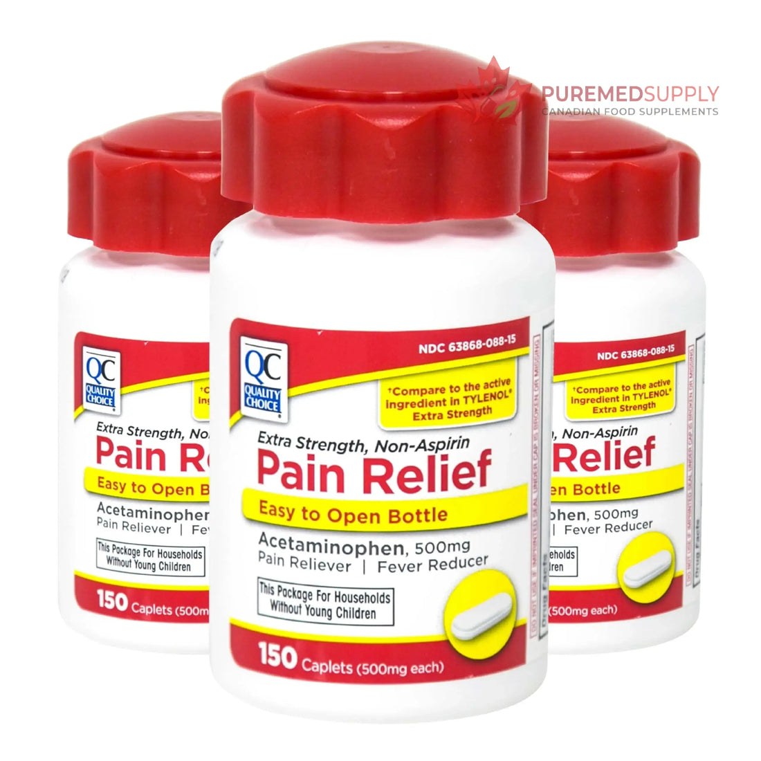 Quality Choice Easy Open Extra Strength Pain Relief, Acetaminophen 500mg Extra Strength, Pain Reliever and Fever Reducer for Headache, Backache, Toothache and Muscle Aches, 150 Count Bottle. Quality Choice buy supplements canada