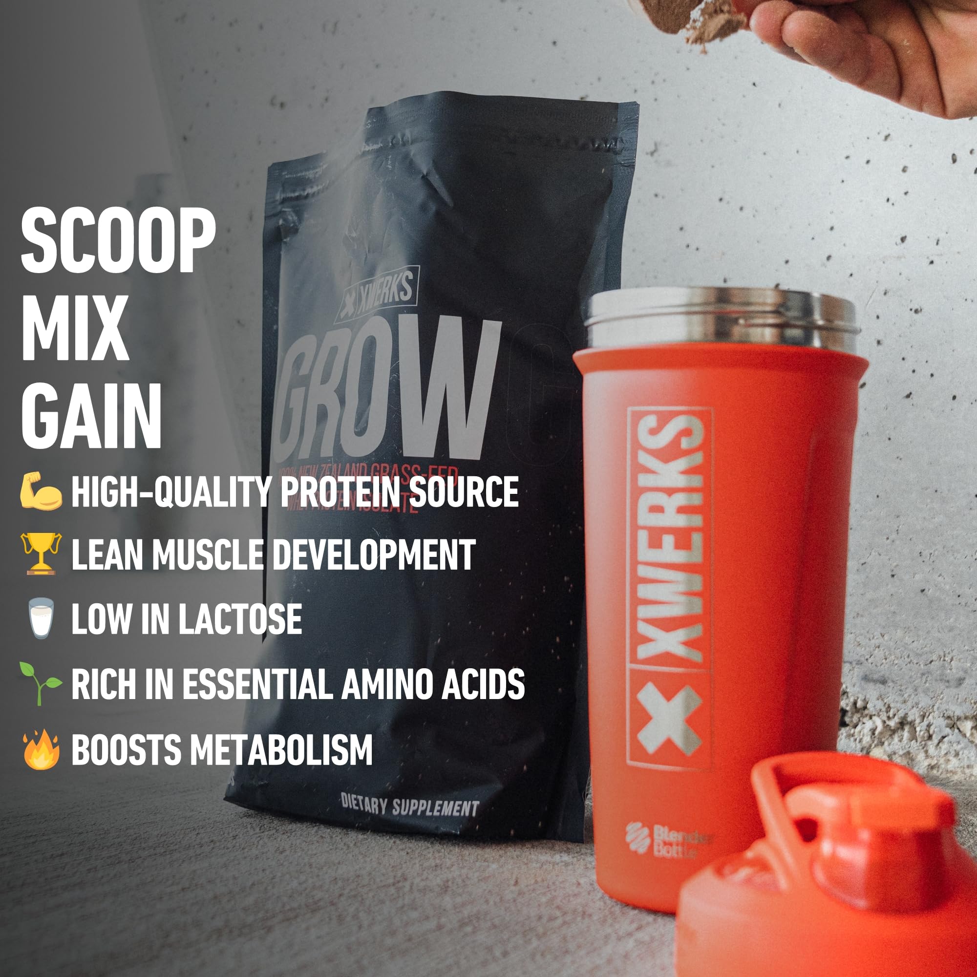 Xwerks Grow 100% New Zealand Grass-Fed Whey Protein - 25g of Pure Isolate Protein Xwerks buy supplements canada