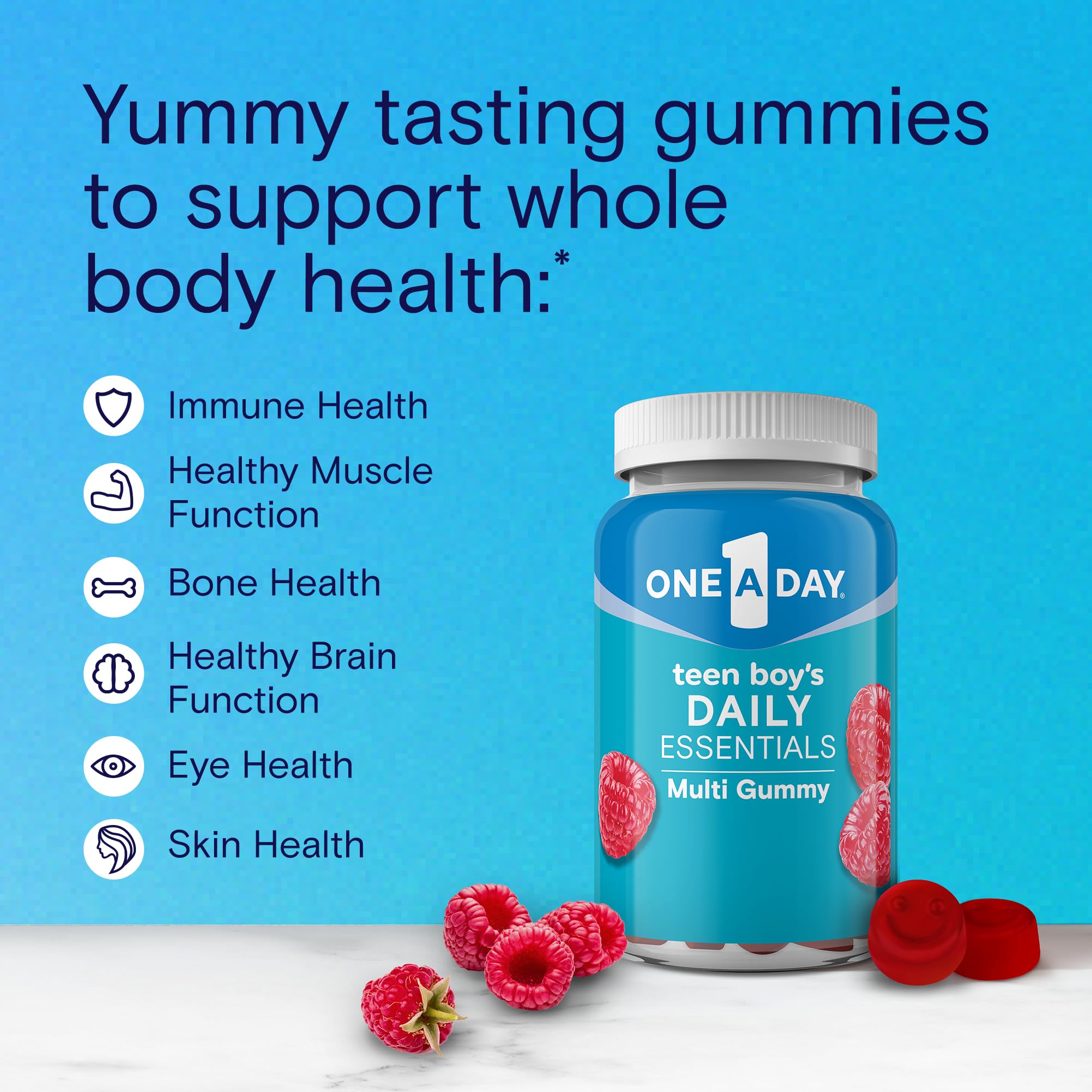 One A Day Teen Boy’s Daily Essentials Multivitamin Gummies, Teen Boy Vitamins with Vitamin C, Vitamin D, Bone Health, Immune Health ONE A DAY buy supplements canada