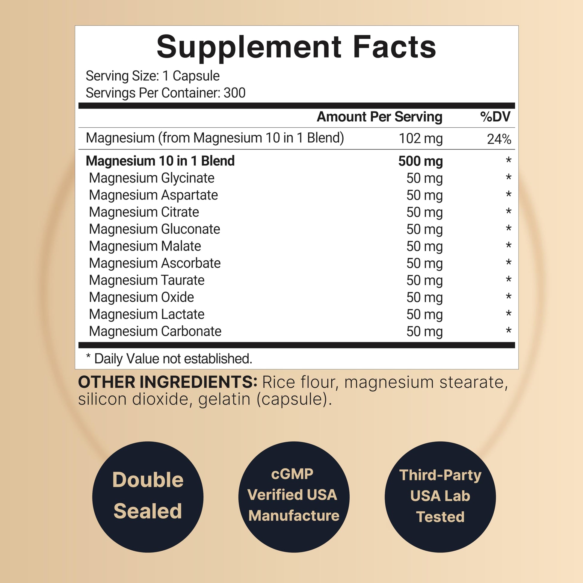 Magnesium Complex 500mg, 300 Capsules | 10-in-1 Magnesium Glycinate, Citrate, Malate & More | Chelated Form for Easy Absorption | Non-GMO NatureBell buy supplements canada