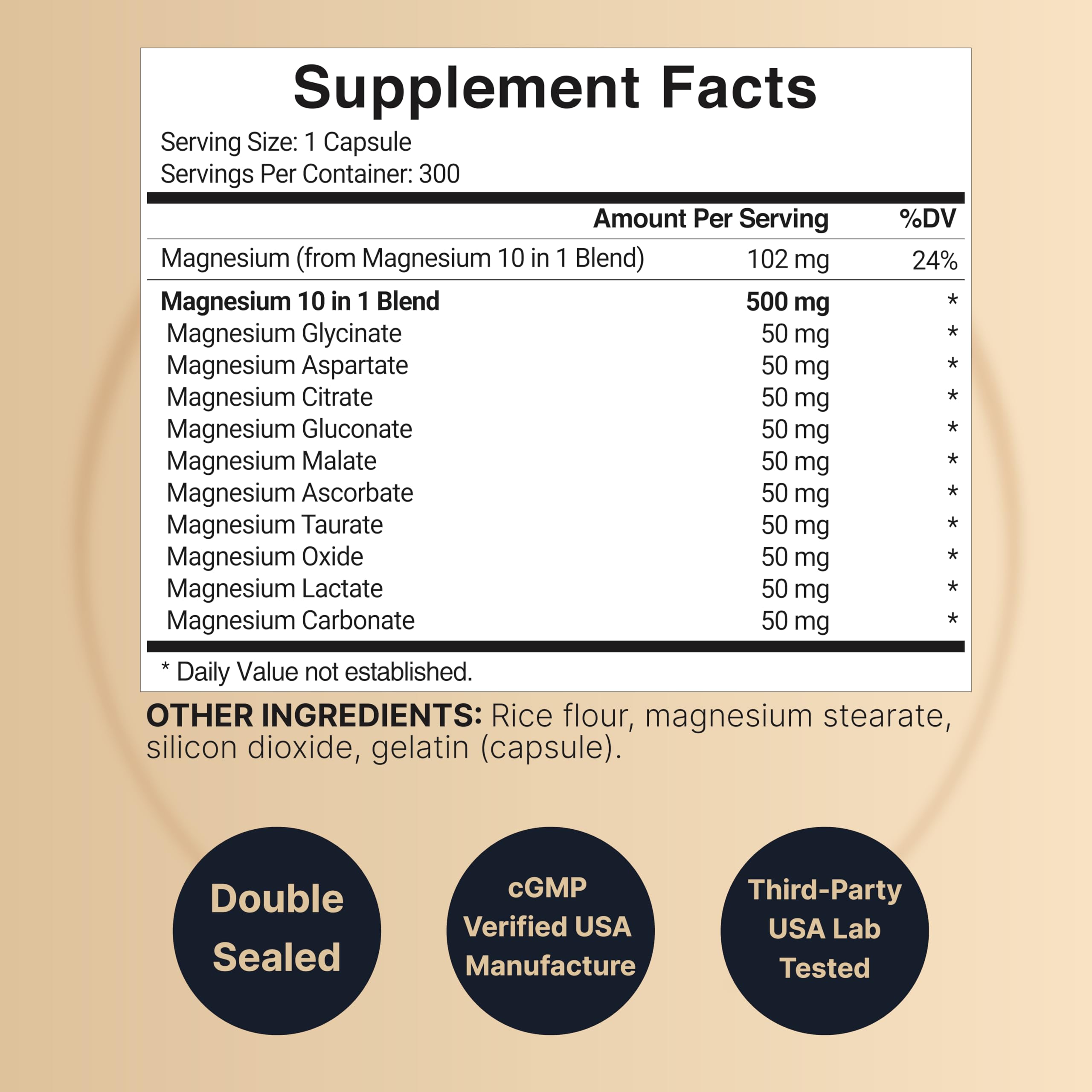 Magnesium Complex 500mg, 300 Capsules | 10-in-1 Magnesium Glycinate, Citrate, Malate & More | Chelated Form for Easy Absorption | Non-GMO NatureBell buy supplements canada