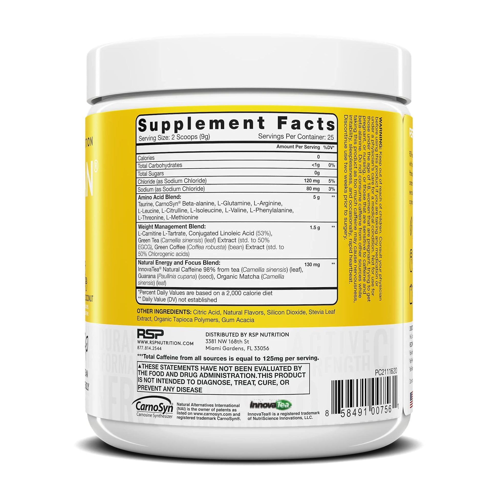 RSP NUTRITION Vegan AminoLean Pre Workout Energy (Pineapple Coconut 25 Servings) RSP NUTRITION buy supplements canada