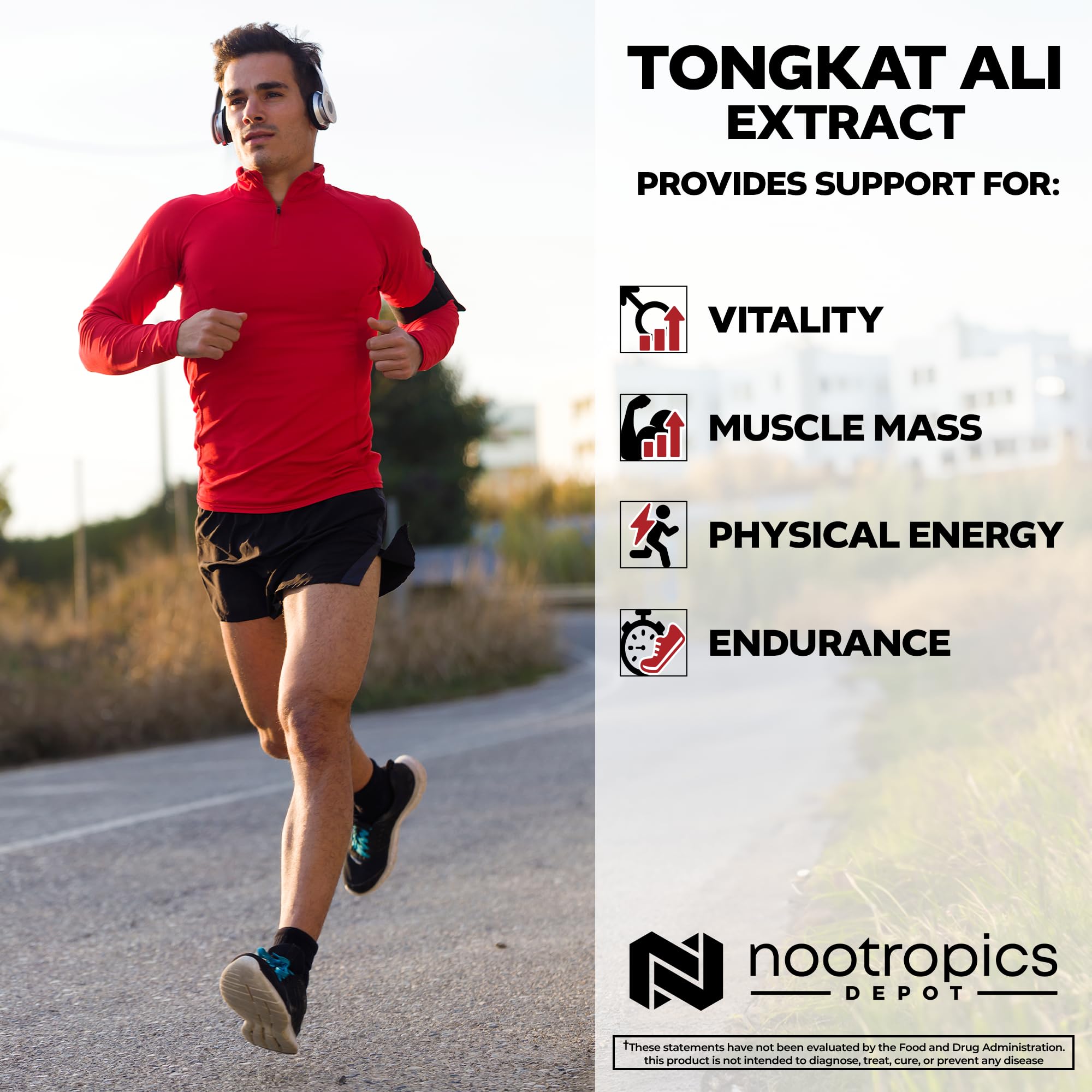 Depot Tongkat Ali Extract Capsules | 100mg | 60 Count | 10% Eurycomanone by HPTLC | Eurycoma longifolia Root Extract Nootropics Depot buy supplements canada