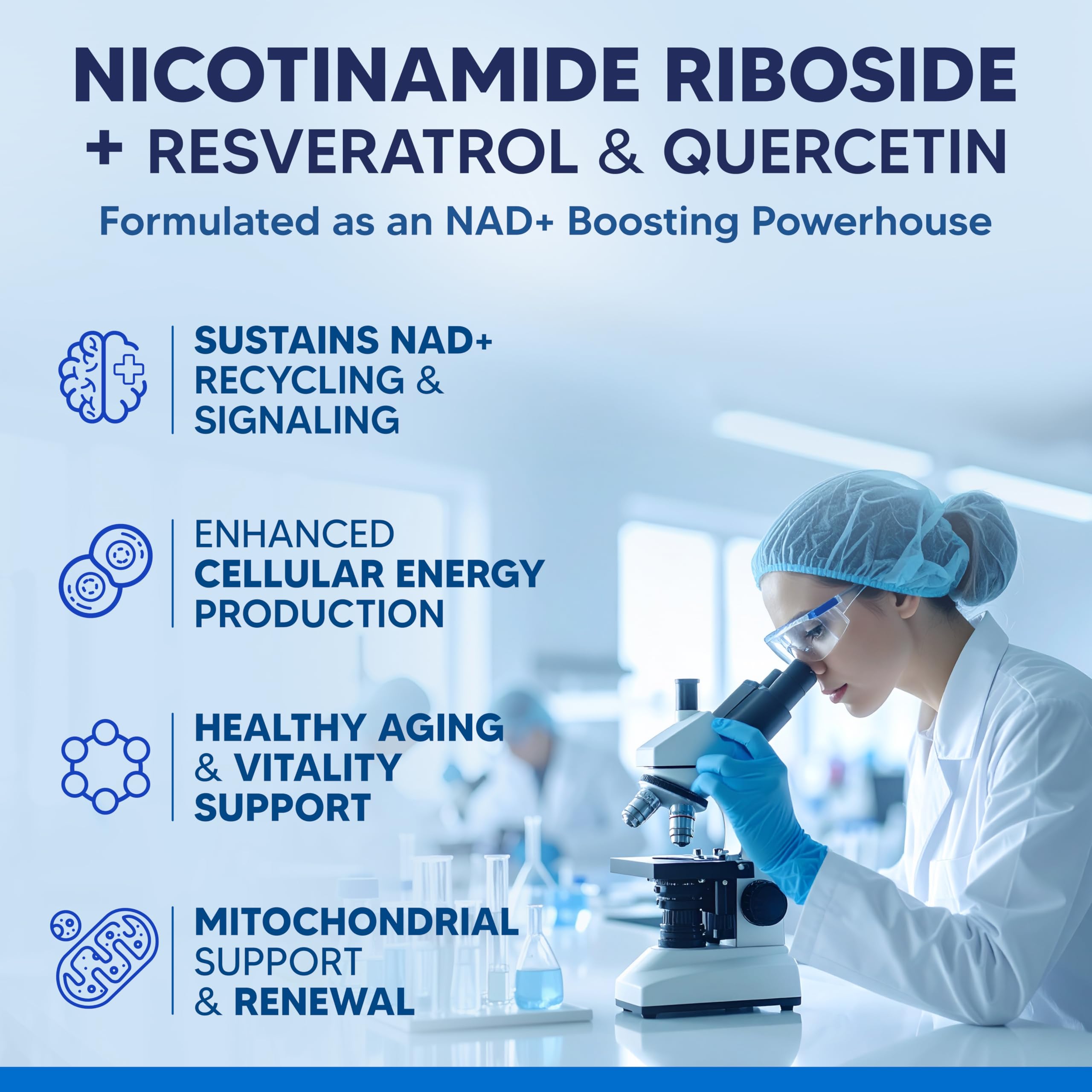 aSquared Nutrition NAD Resveratrol Supplement - NAD+ Nicotinamide Riboside 500mg (Vitamin B3) Plus Trans-Resveratrol & Quercetin - NMN Alternative for Men & Women - 60 Capsules aSquared Nutrition buy supplements canada