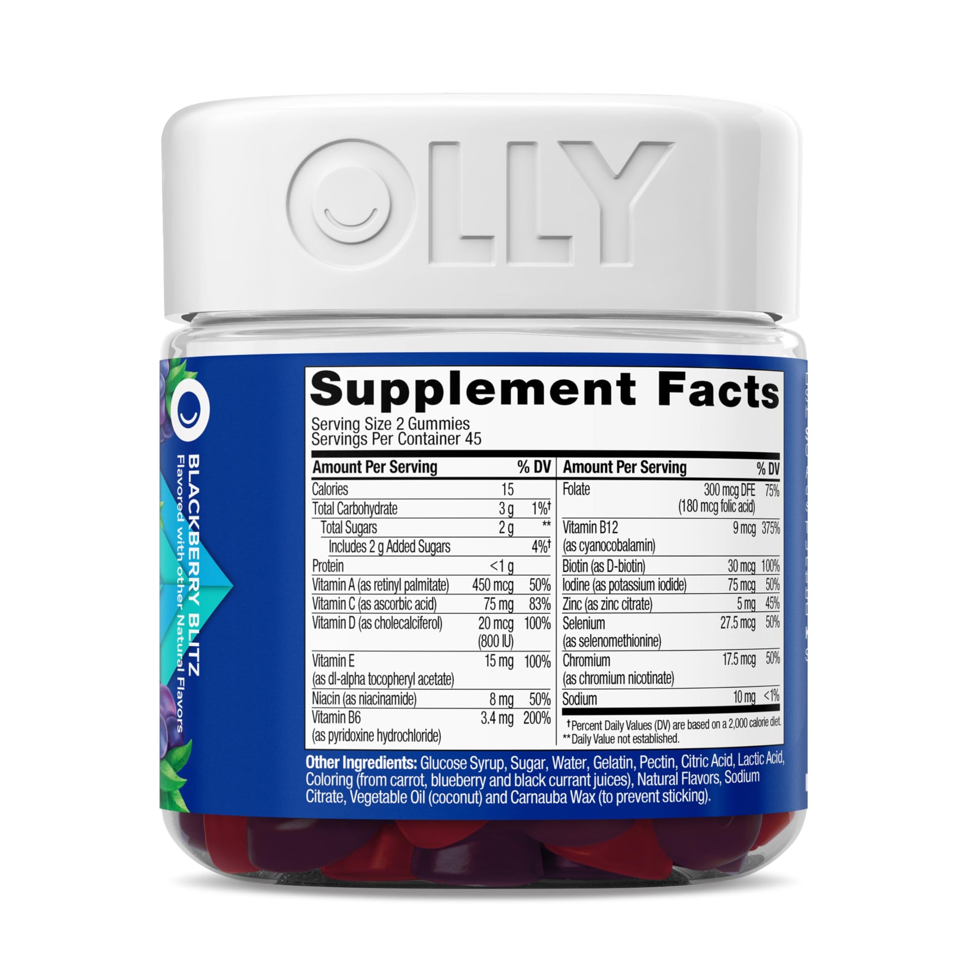 OLLY Men's Multivitamin Gummy, Vitamins A, C, D, E, B, Zinc, Blackberry Flavor, 45 Day Supply - 90 Count OLLY buy supplements canada