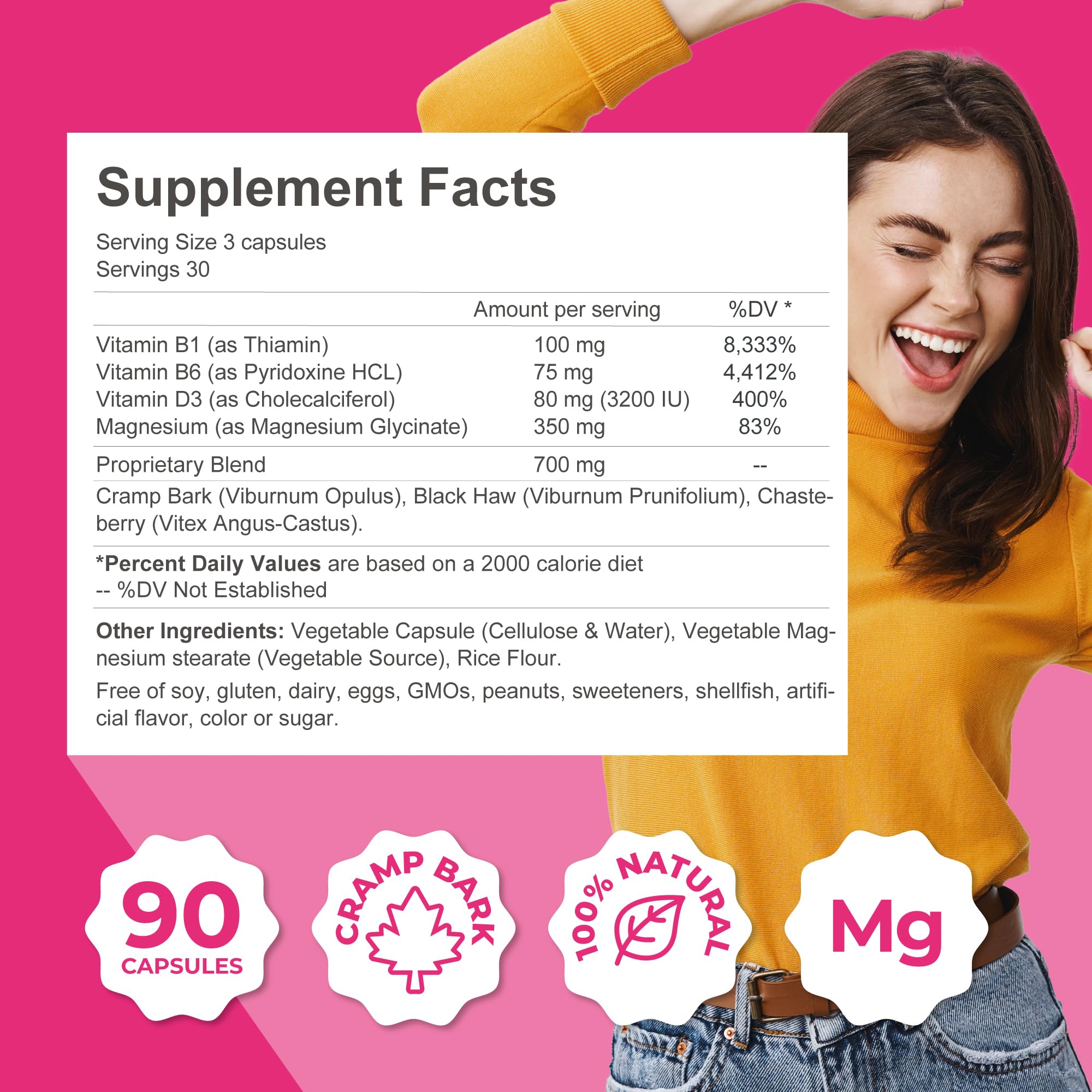 ZENZSUAL Menstrual Zen Natural and Hormone-Free Supplement – Support for Menstrual Cramps, Mood Swings and Period Pain – Diuretic Effect (90 Capsules / 2.7 Oz) ZENZSUAL buy supplements canada