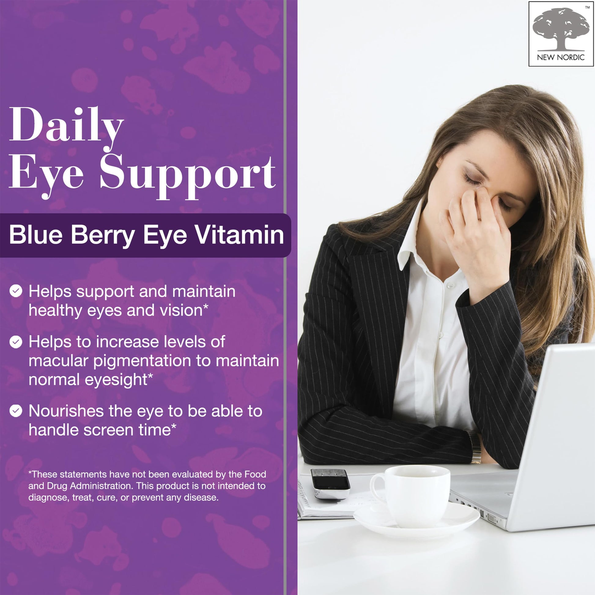 NEW NORDIC Blue Berry Eye Vitamin Lutein Supplement with Zinc, Supports Macular Pigmentation, Eye & Vision Function, 60 Tablets (Pack of 1) NEW NORDIC buy supplements canada