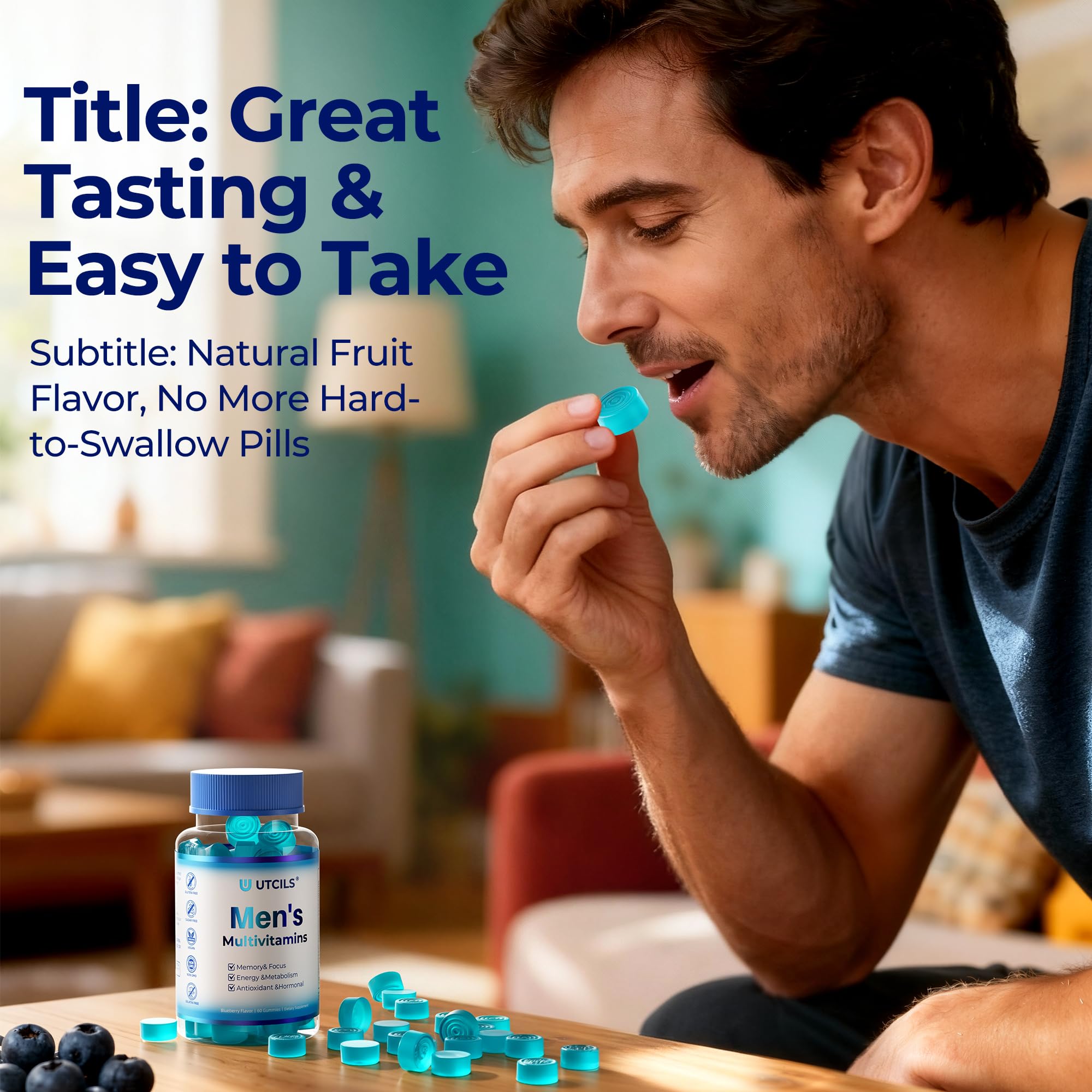 Mens Multivitamin Gummies for Men Daily - Zero Sugar Adult Gummy Vitamins with Saw Palmetto, Omega 3 DHA EPA, Probiotics 5B CFU, CoQ10, Turmeric Ginger for Prostate, Heart, Brain & Energy Support Utcils buy supplements canada