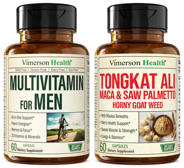 Vimerson Health Multivitamin for Men & Tongkat Ali for Men with Horny Goat Weed, Maca Root Powder, Tribulus Terrestris, Saw Palmetto Extract Vimerson Health buy supplements canada