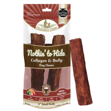 Fieldcrest Farms Nothin’ to Hide Collagen & Bully Small Rolls, 5 Inch, Beef Bully Flavor, Highly Digestible Chews That Support Skin, Coat, Joints & Muscles, for Moderate Chewers Under 25 Lbs, 2 Pack Fieldcrest Farms buy supplements canada