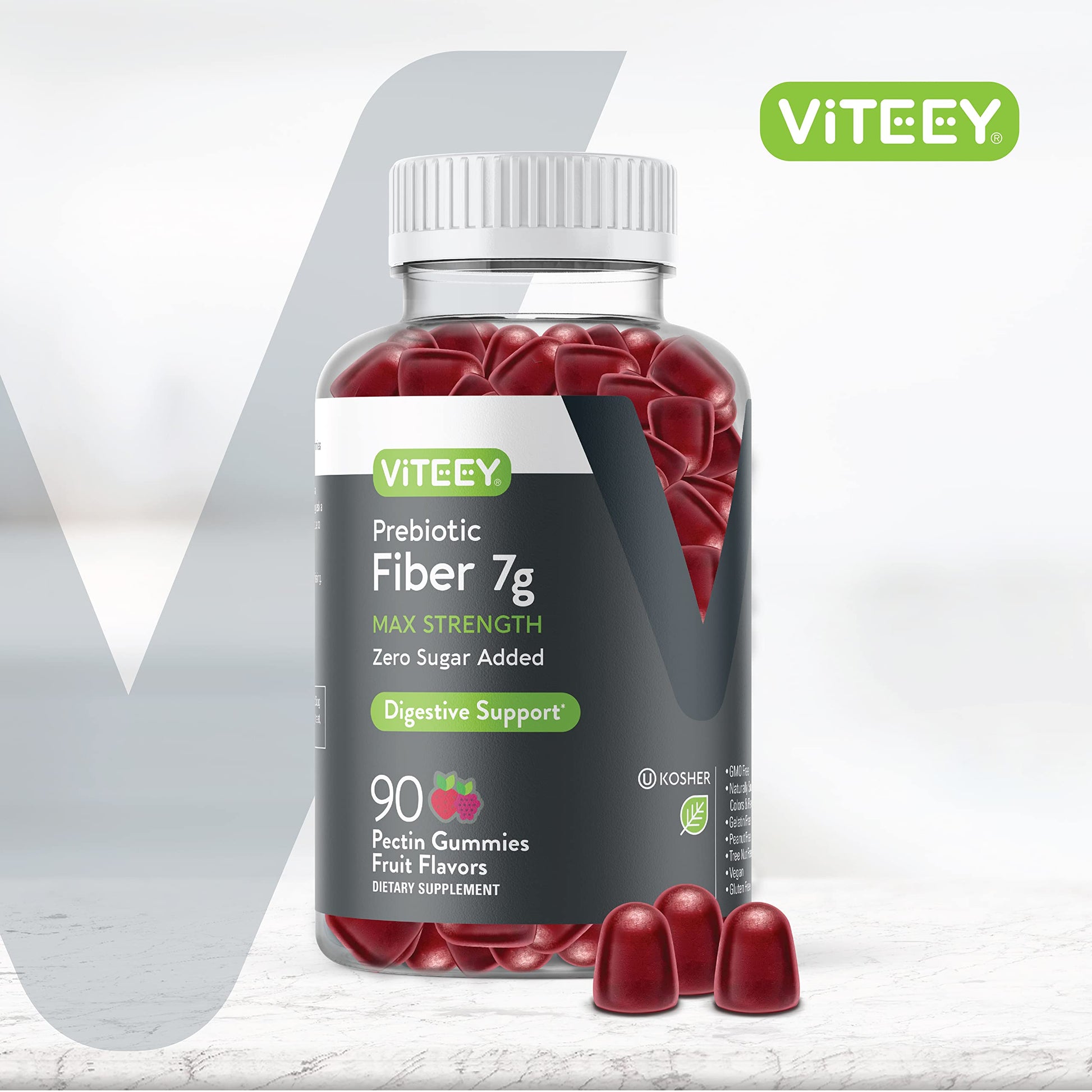 Prebiotic Fiber Gummies 7G Extra Strength [Zero Sugar Added] Digestive Heath Regularity Viteey buy supplements canada